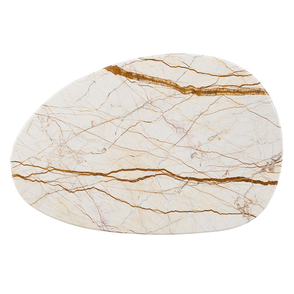 Haidar - Coffee Table With Marble Top - Natural / Brown, beige, view 3