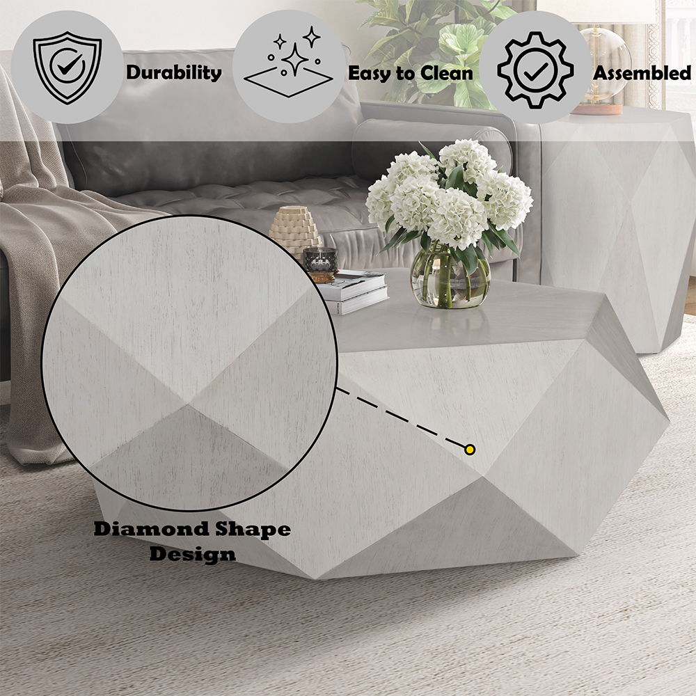 Hanniel - Coffee Table - Antique White, white, view 5