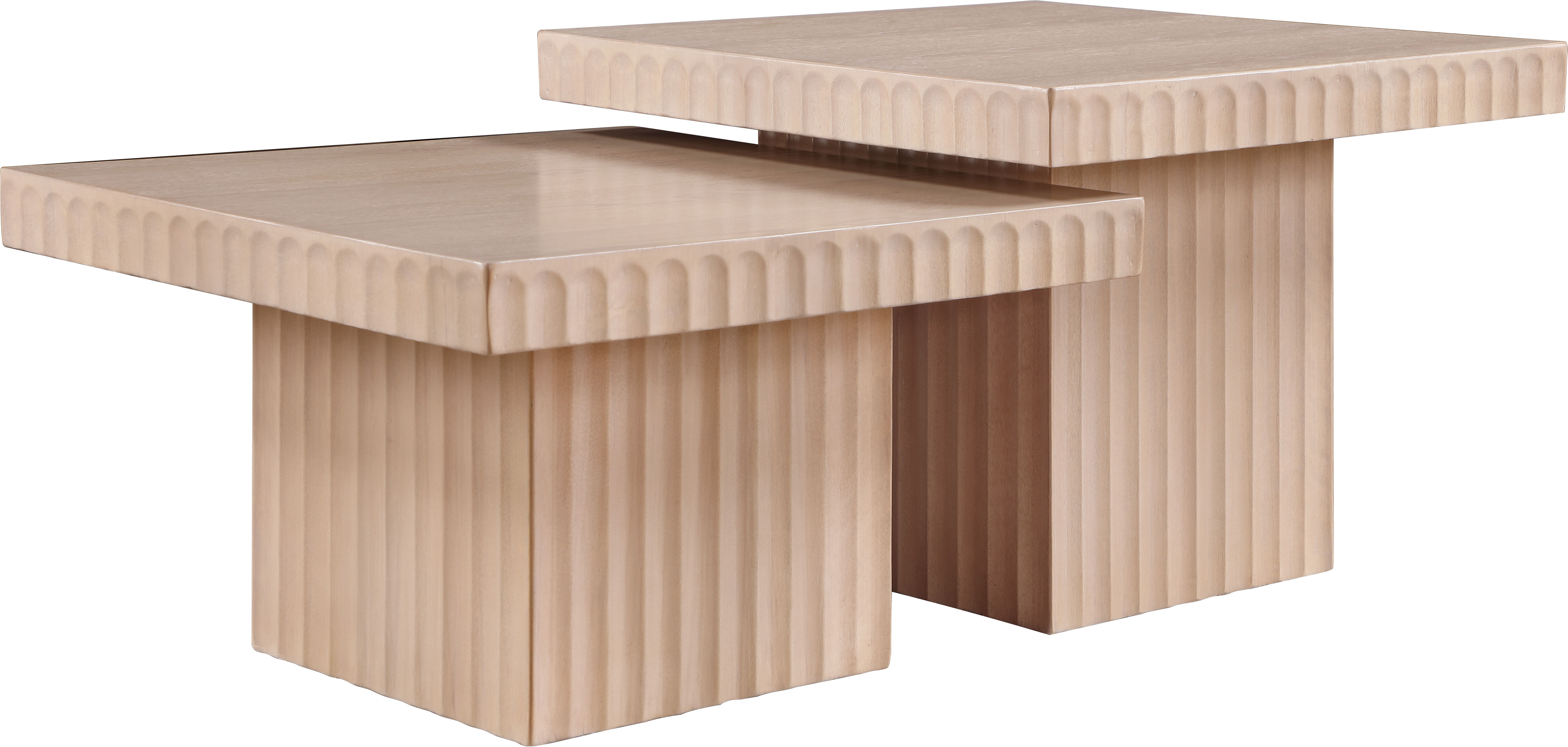 Spencer - 15" Oak Veneer 2 Piece Coffee Table - Natural
