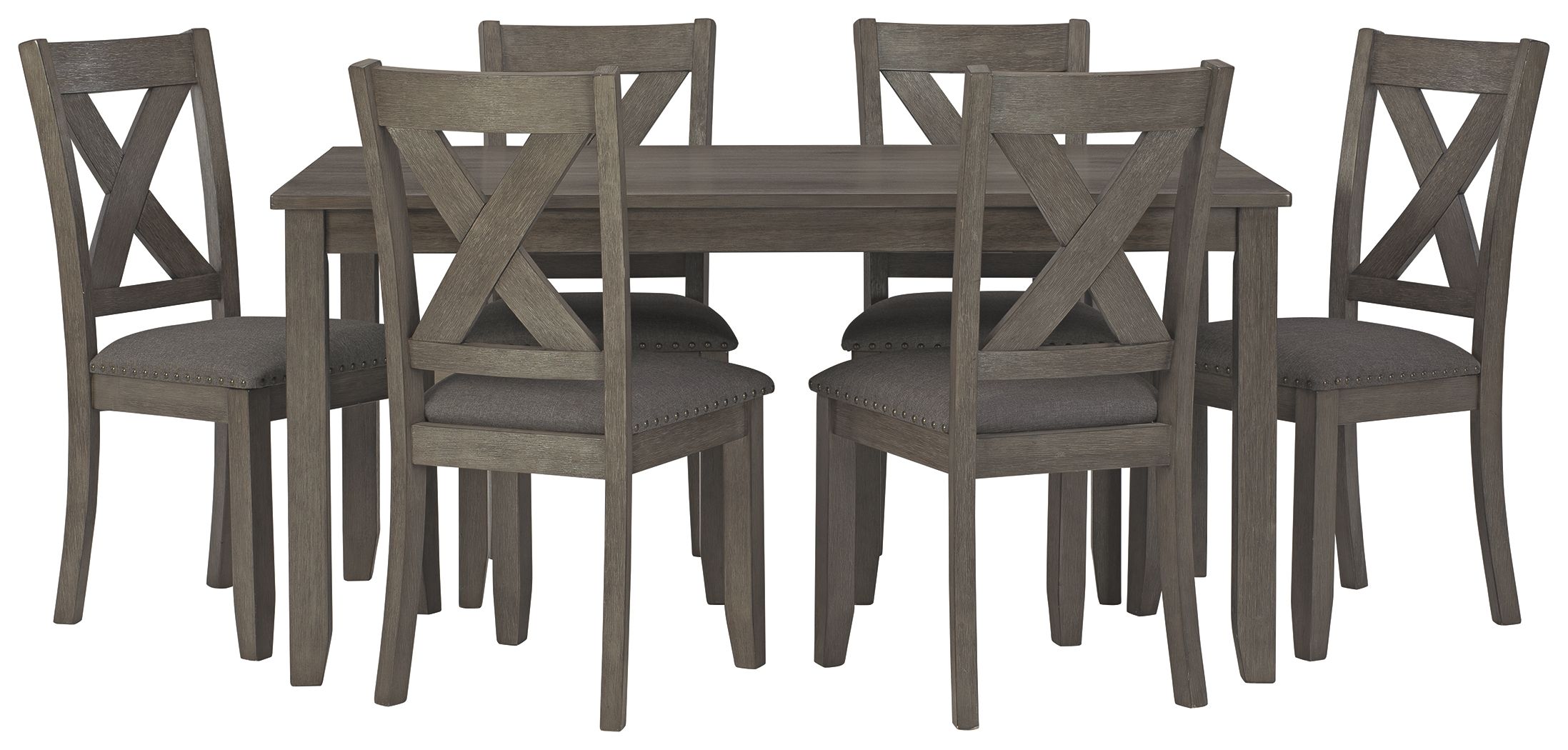 Ashley Furniture Caitbrook - RECT DRM Table Set (Set of 7) - Gray - Image 3