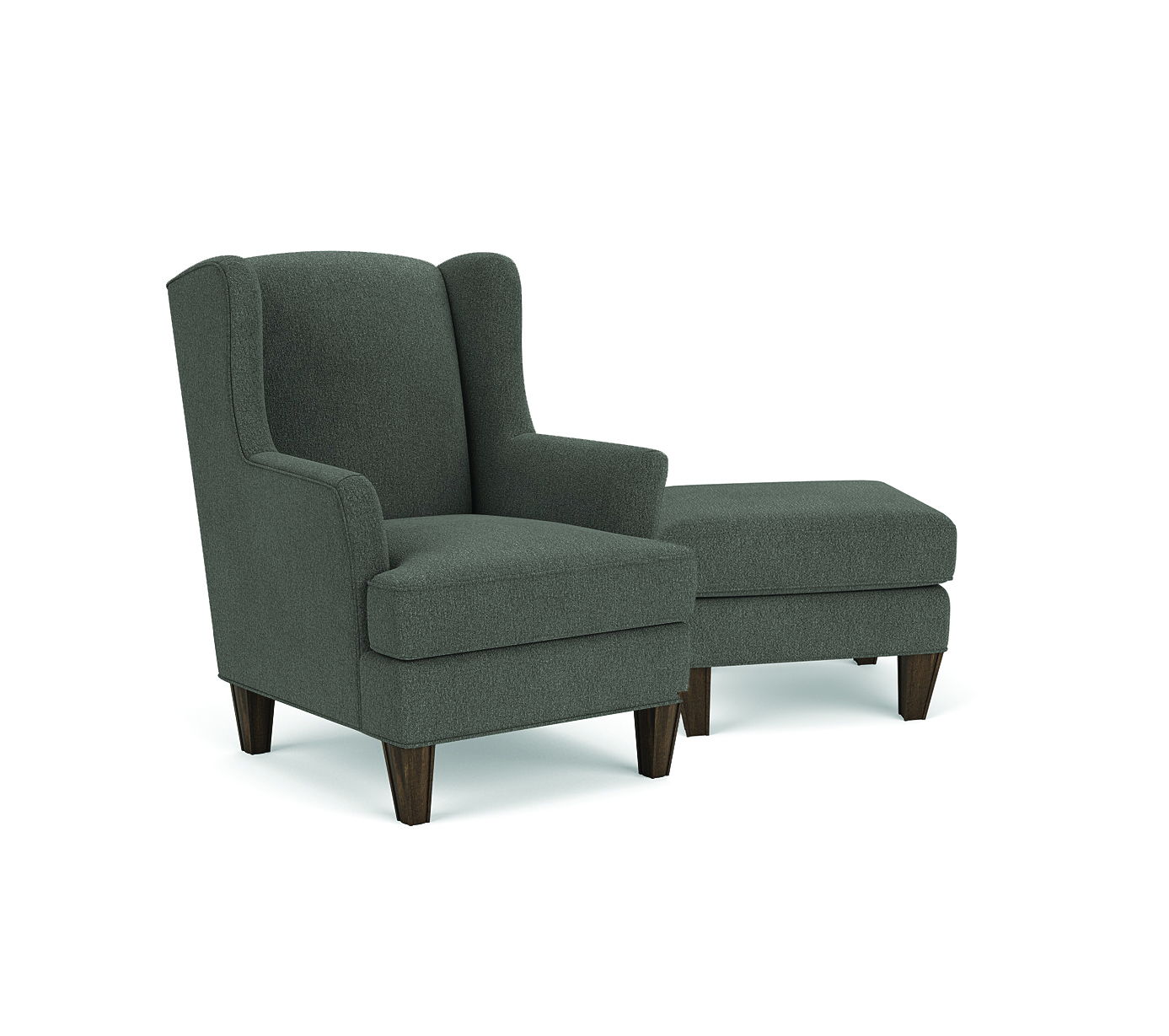 Bradstreet - Fabric Ottoman, dark gray, view 4
