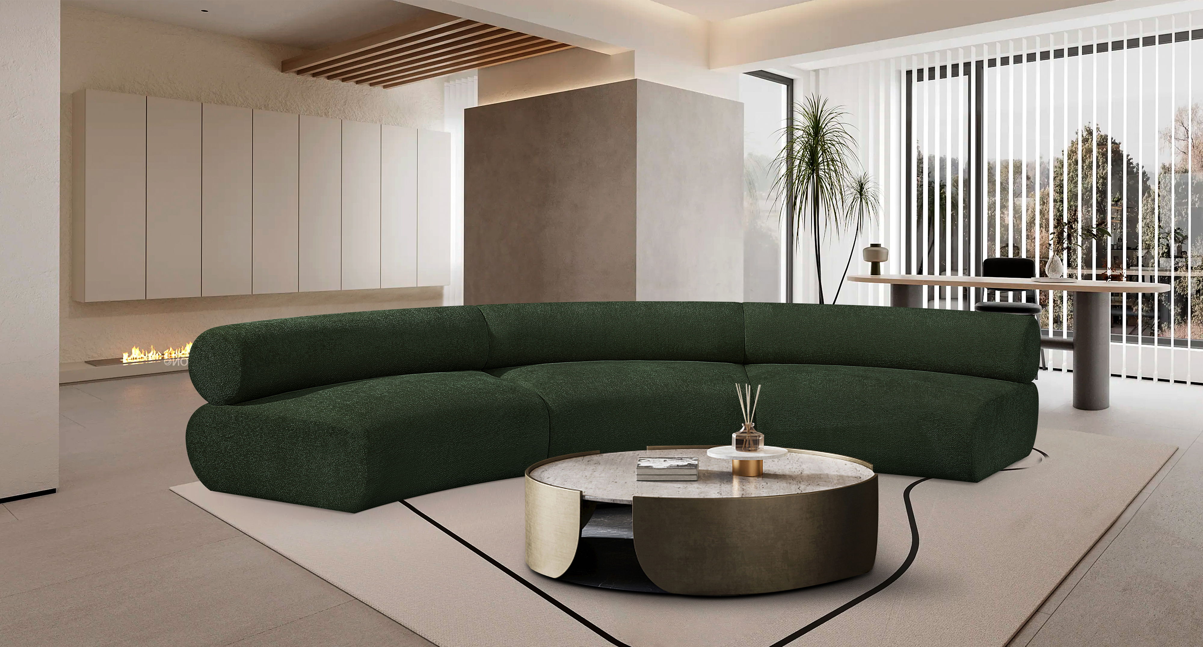 Bale - 3 Piece Modular Sofa - Green