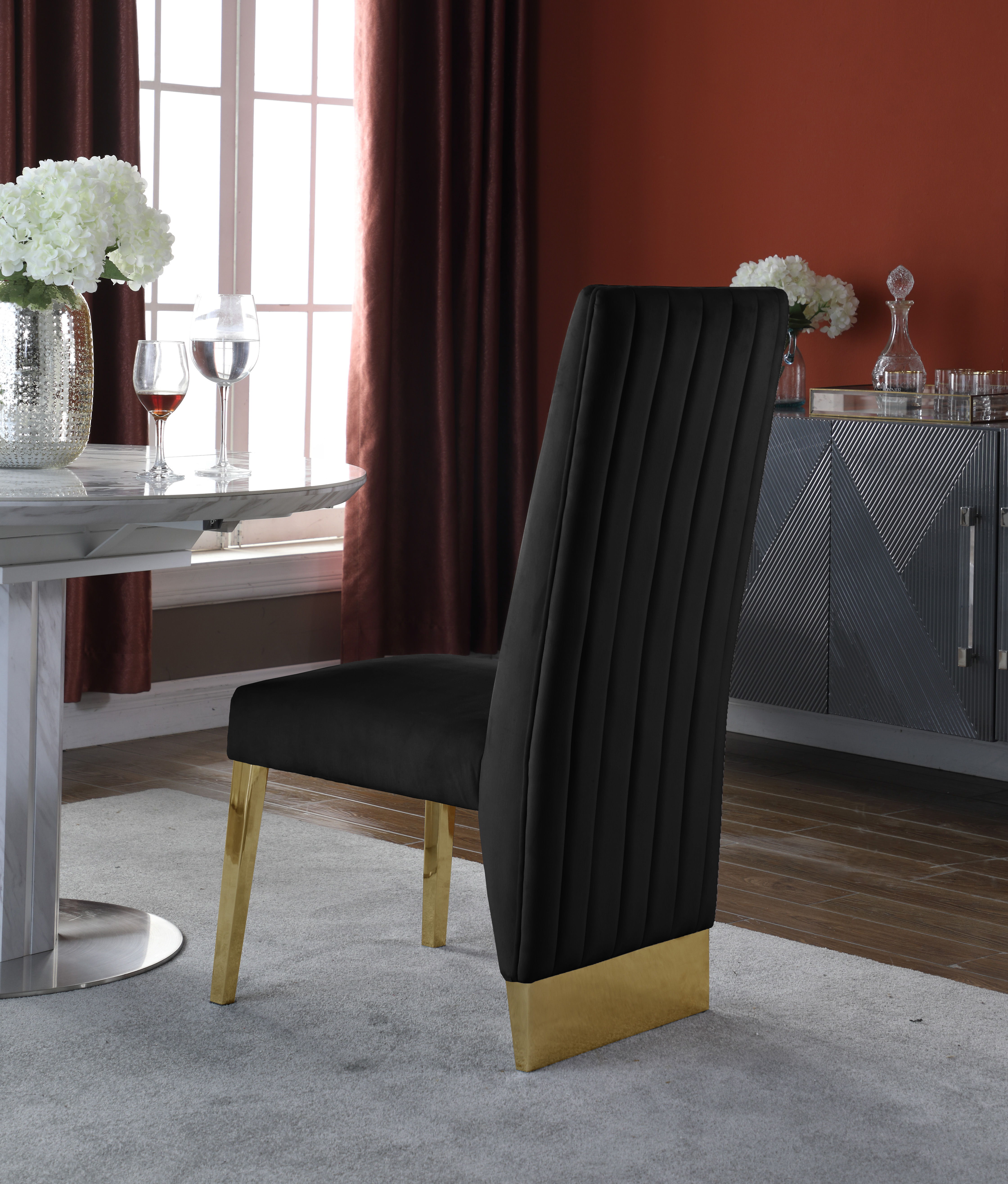 Porsha - Fabric Dining Chair (Set of 2) - Black