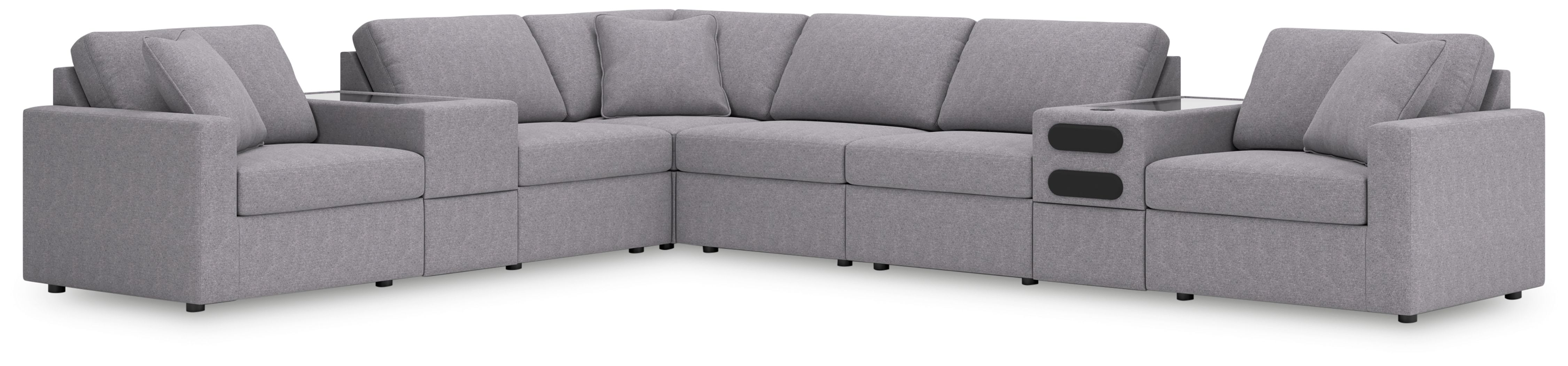 8 Pc · Sectional With Audio And Storage Consoles