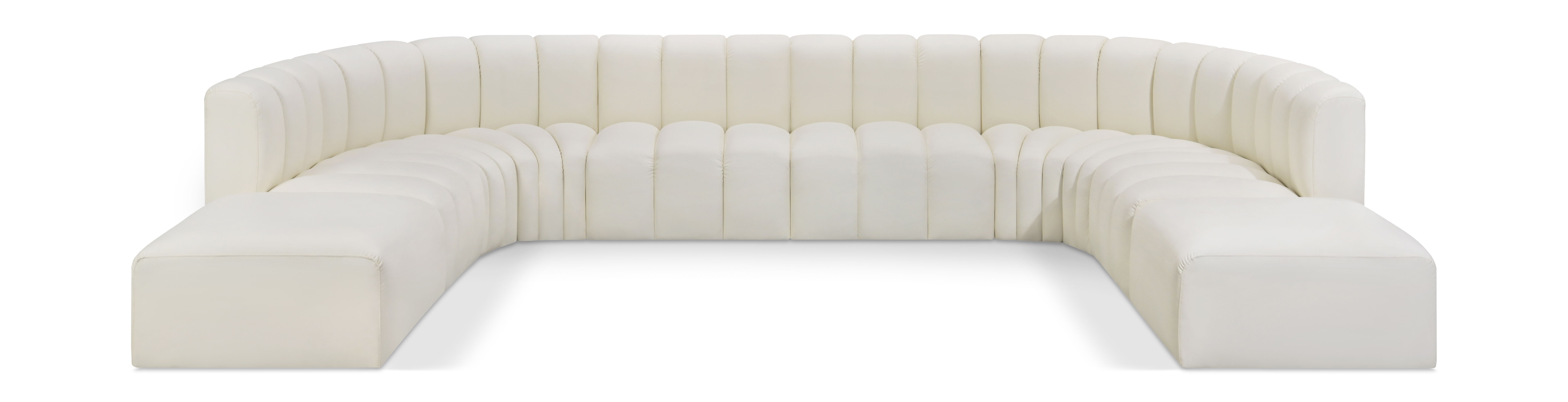Arc - Faux Leather Modular Sectional - Cream