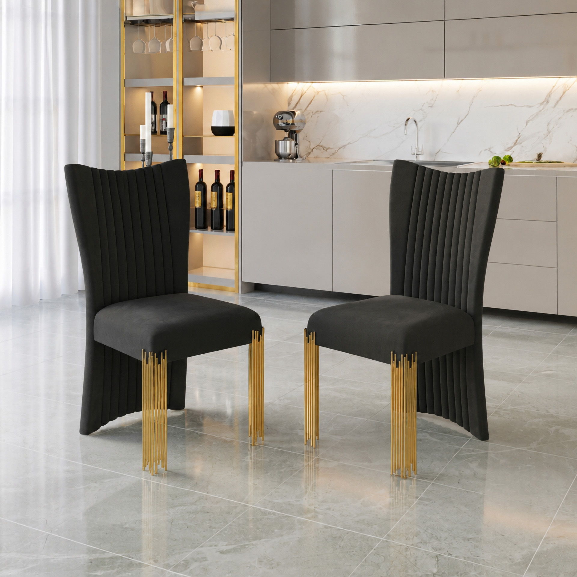 Empire - Dining Chair (Set of 2) - Black, black