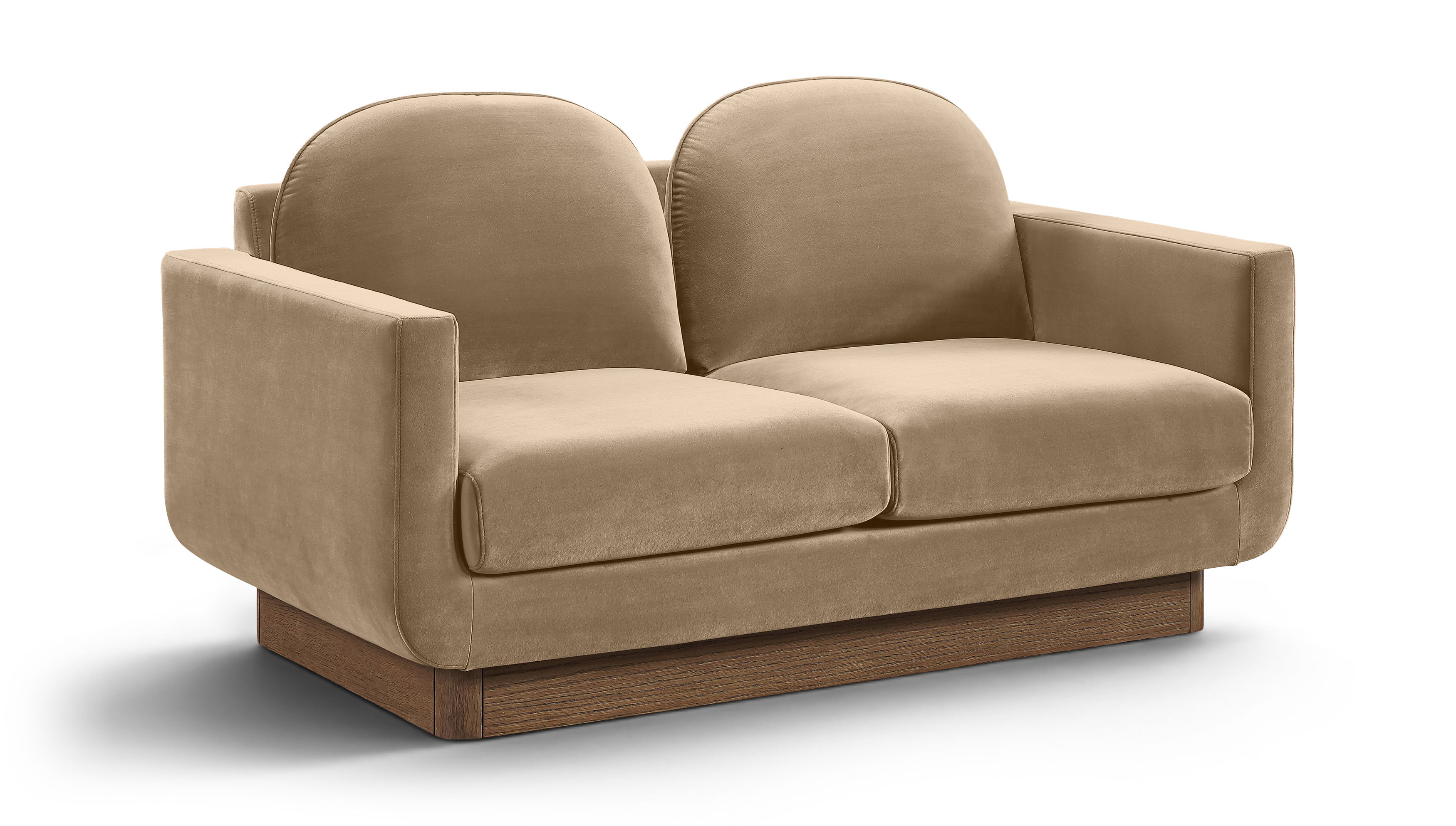Diviento - Velvet Performance Fabric Upholstered Loveseat - Beige