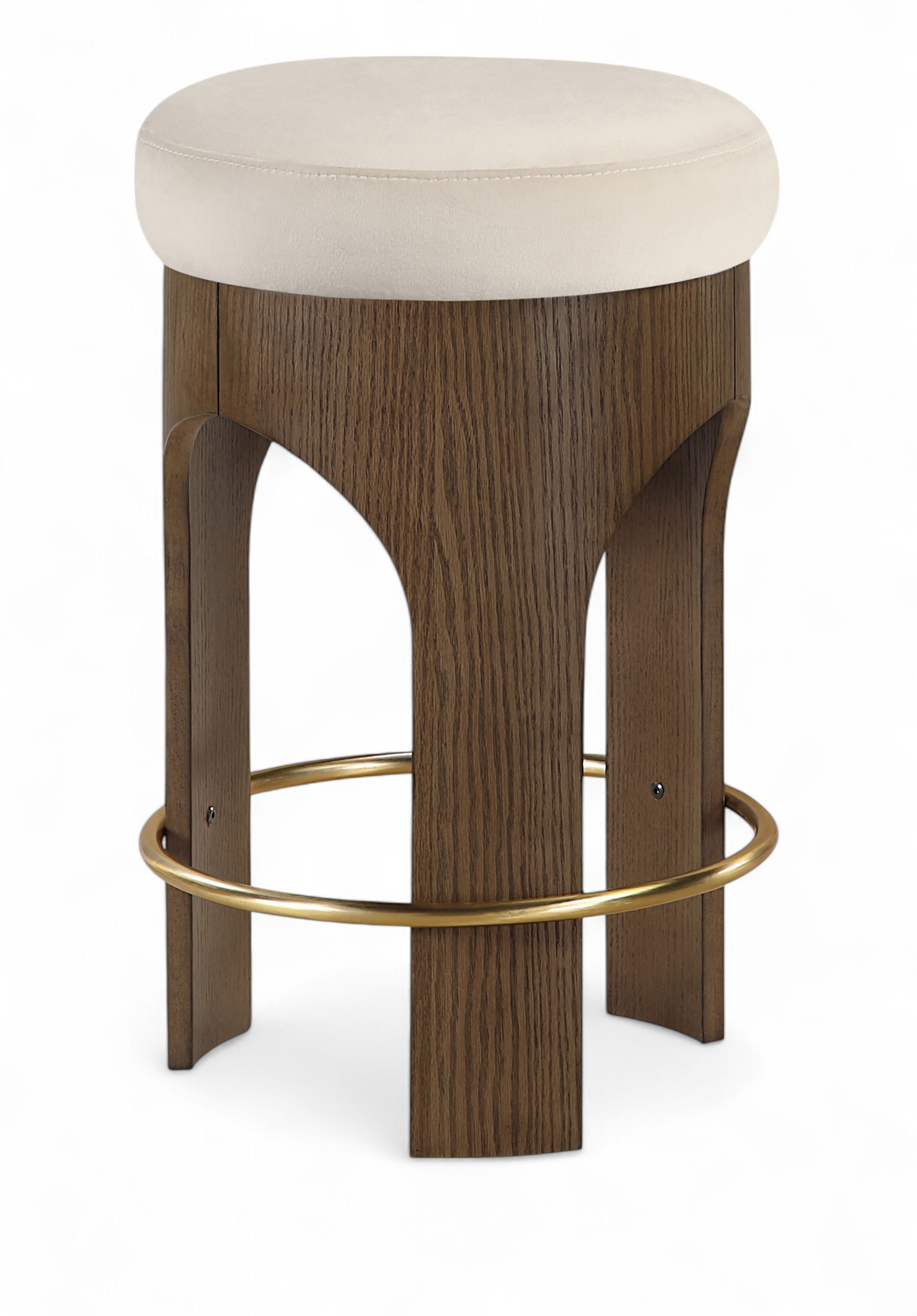 Bocceli - Velvet Upholstered Counter Stool - Cream