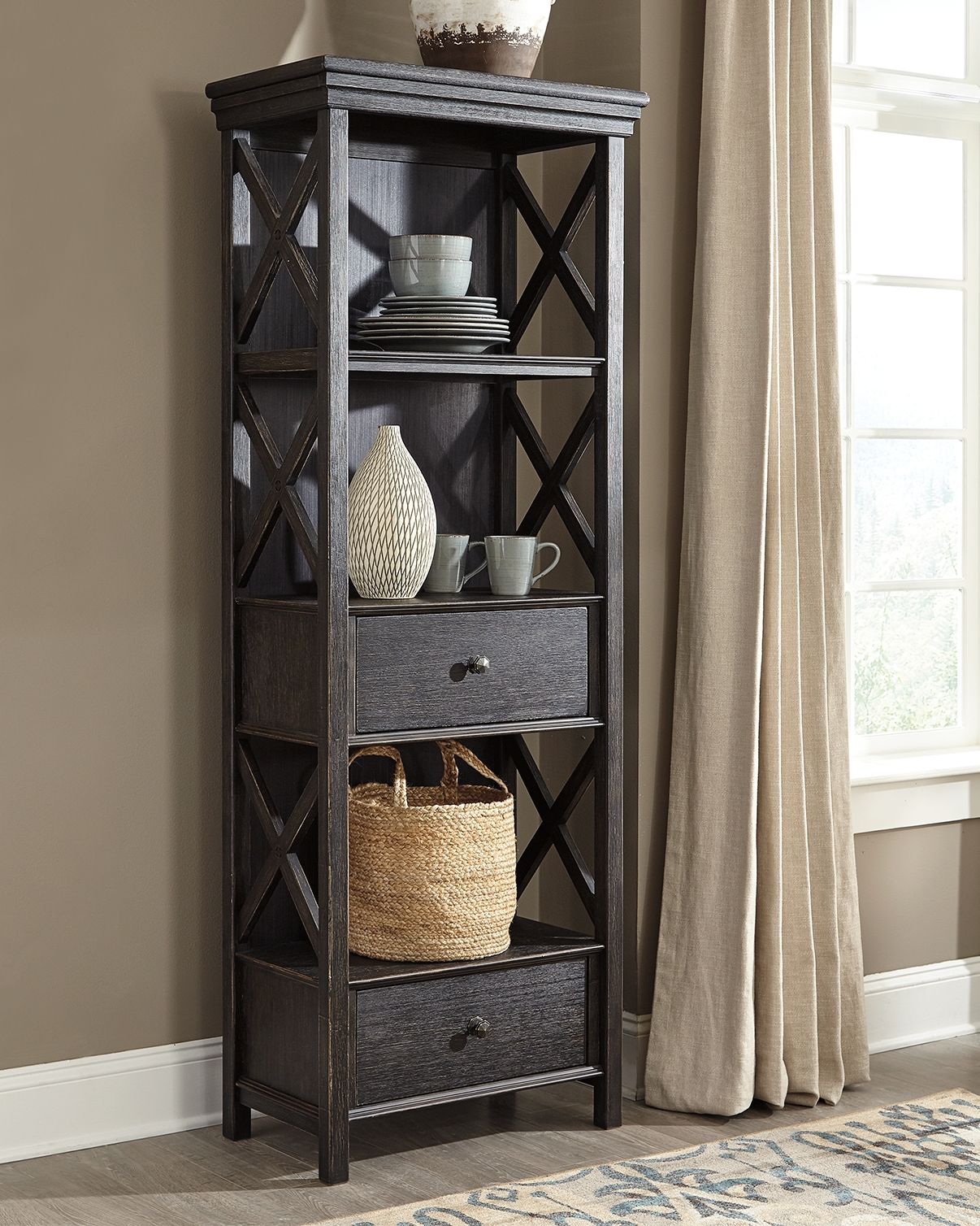 Ashley Furniture Tyler Creek - Display Cabinet - Black / Gray - Image 2