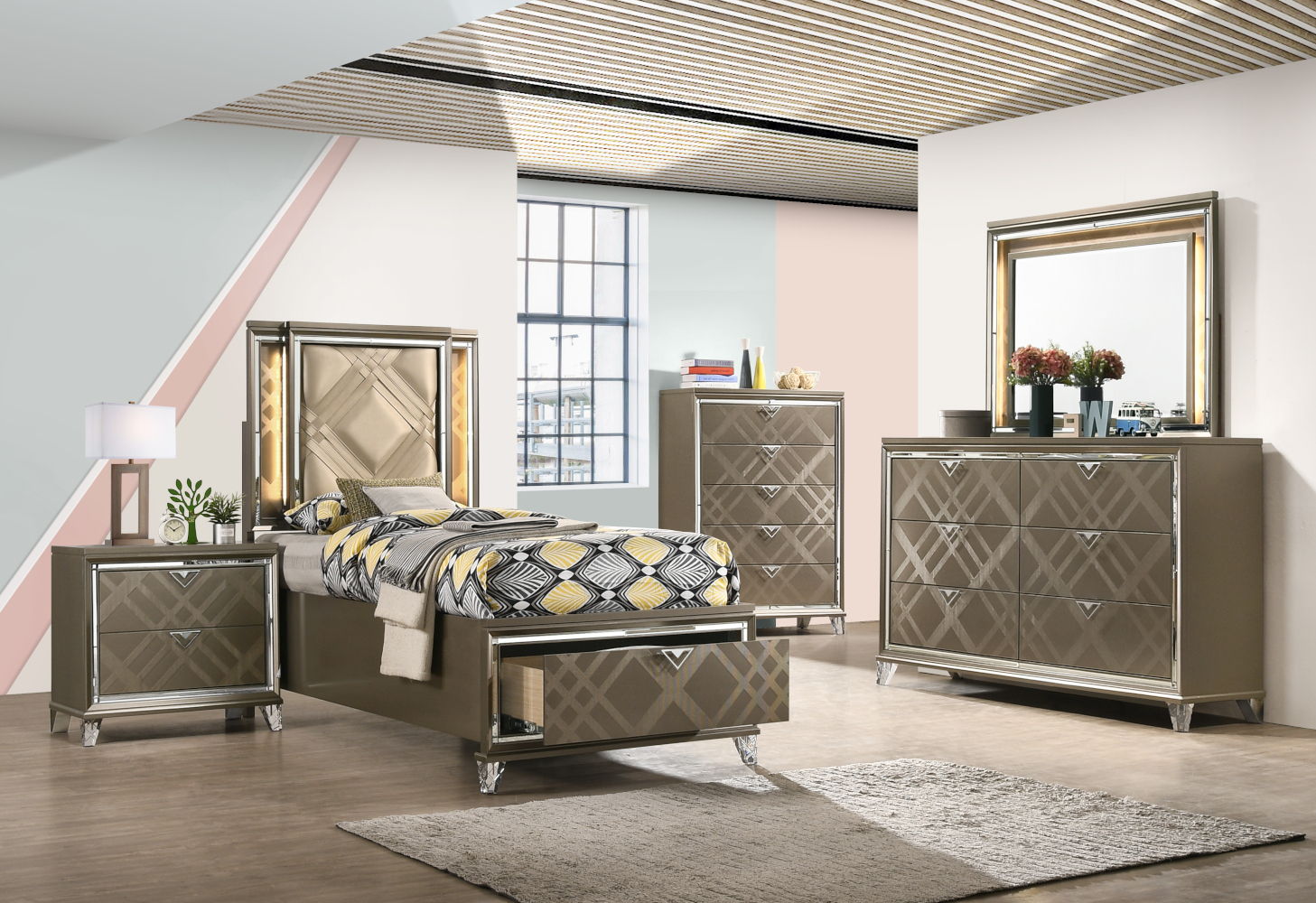 Skylar - Dresser - Dark Champagne, dark brown, view 4