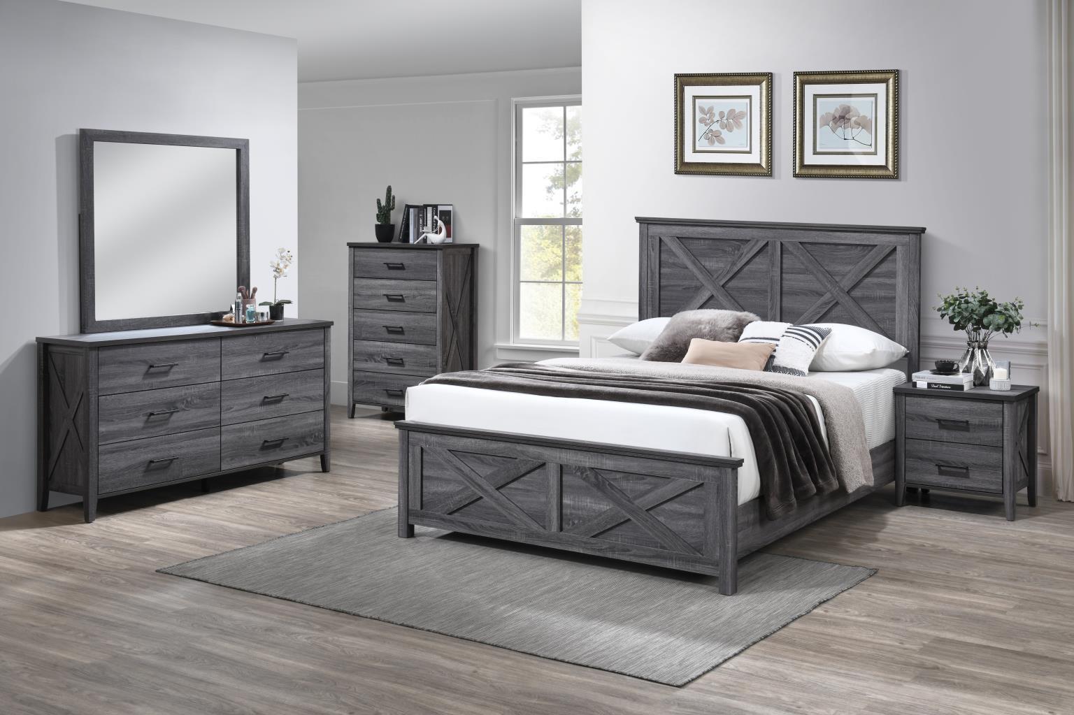 B517 - King Bed - Dark Gray