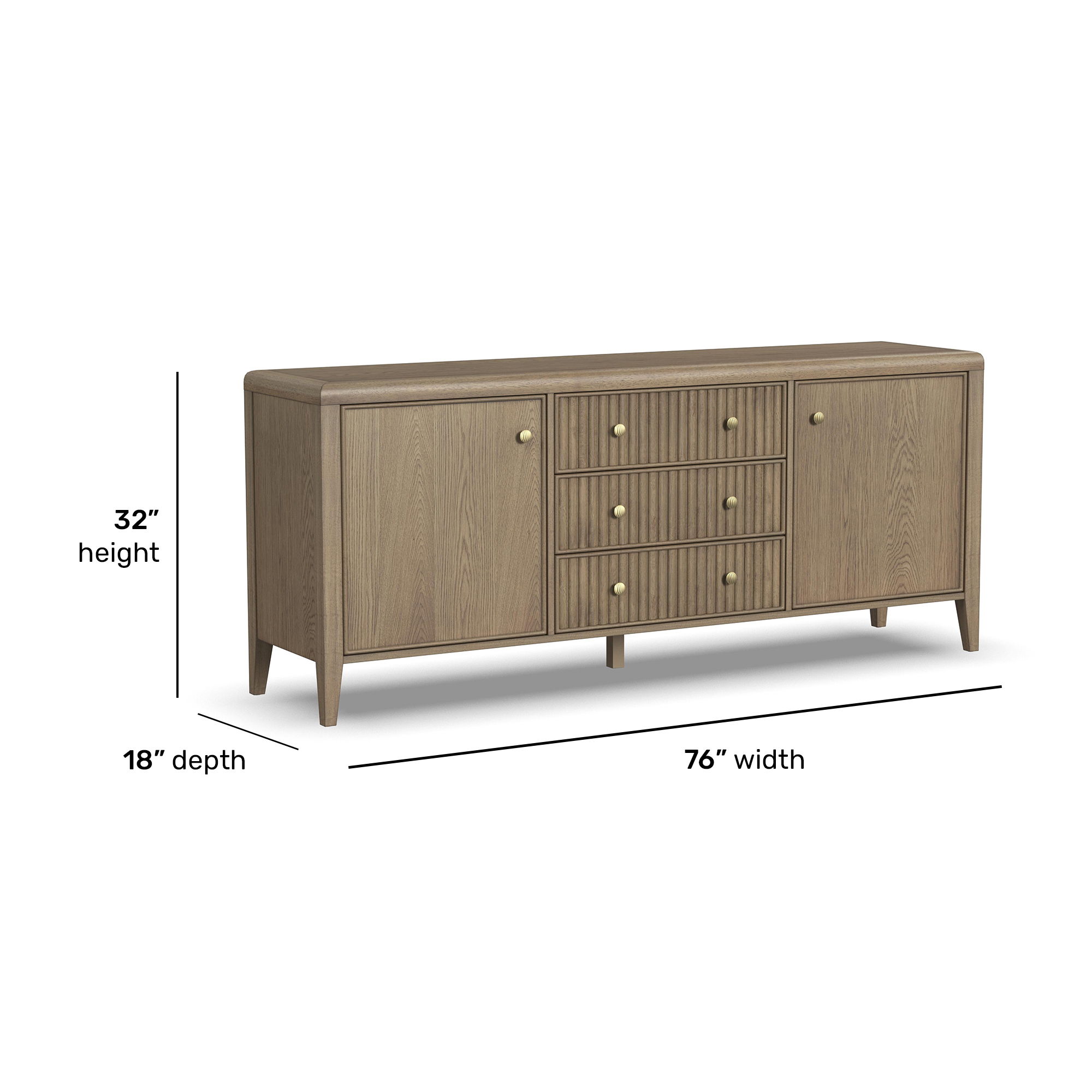 Reed - Entertainment Base - Driftwood Oak, dark brown, view 6