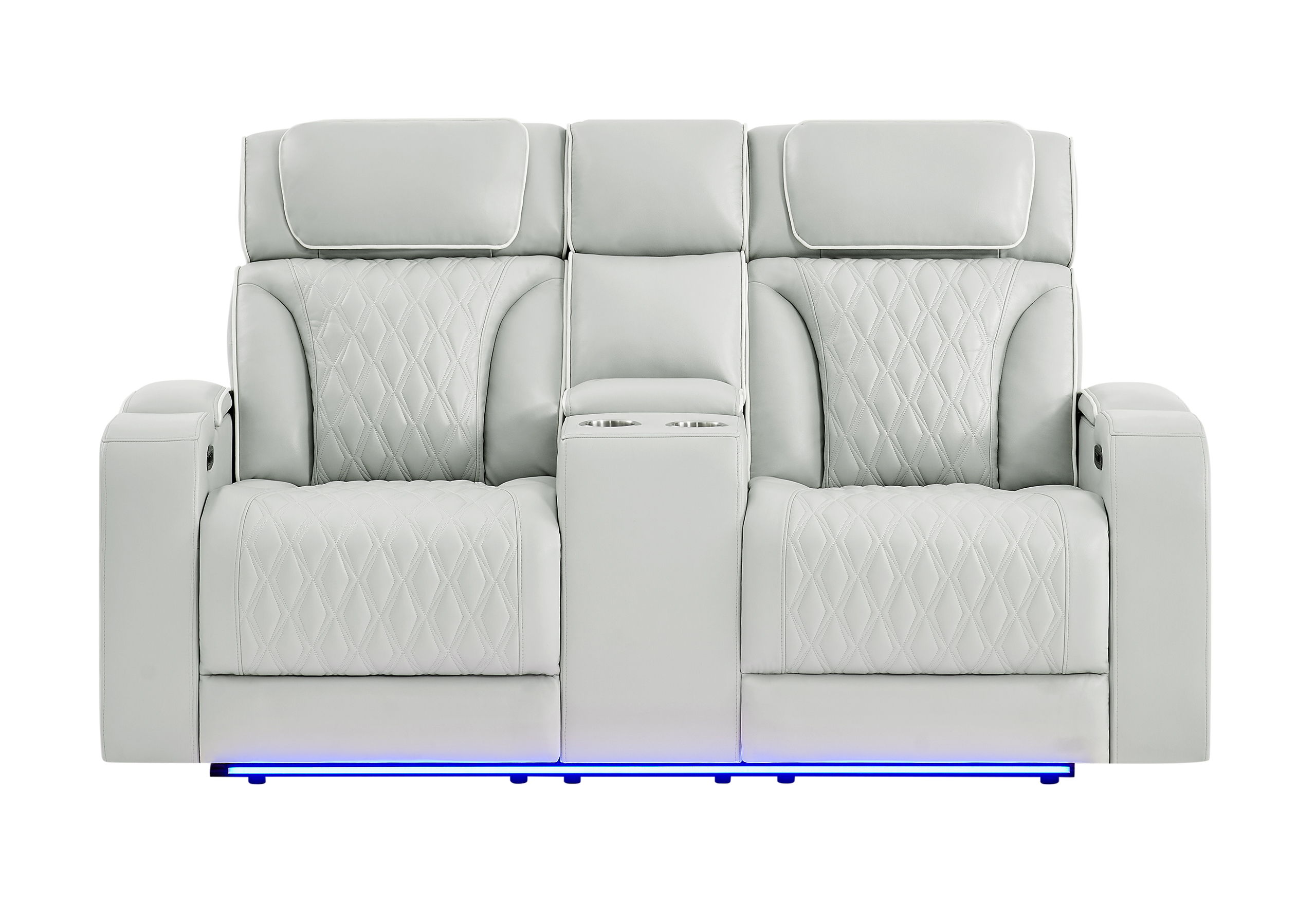 Power Console Reclining Loveseat With Power Headrest, LED And Speaker