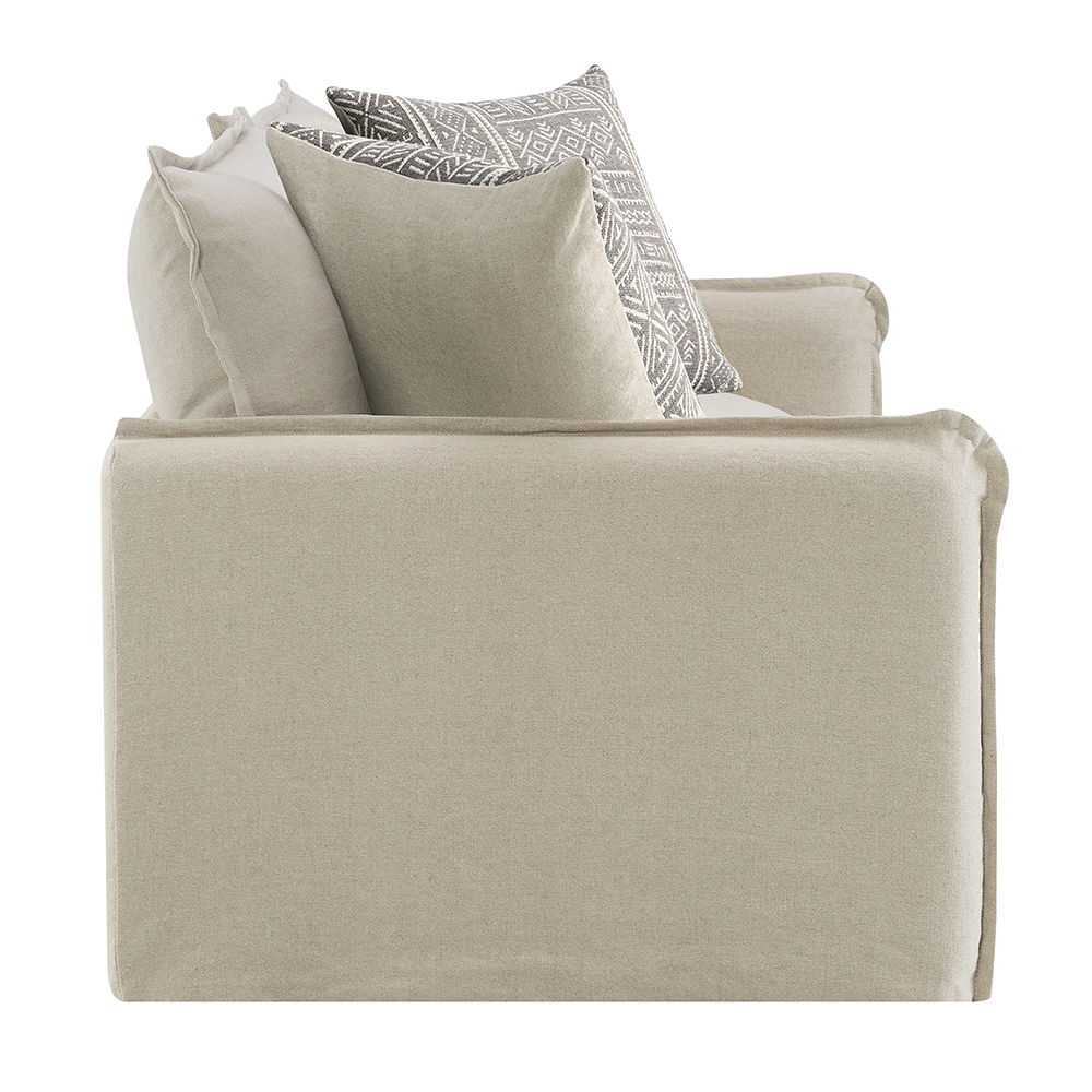 Upendo - Loveseat With 2 Pillows - Beige Linen, beige, view 5