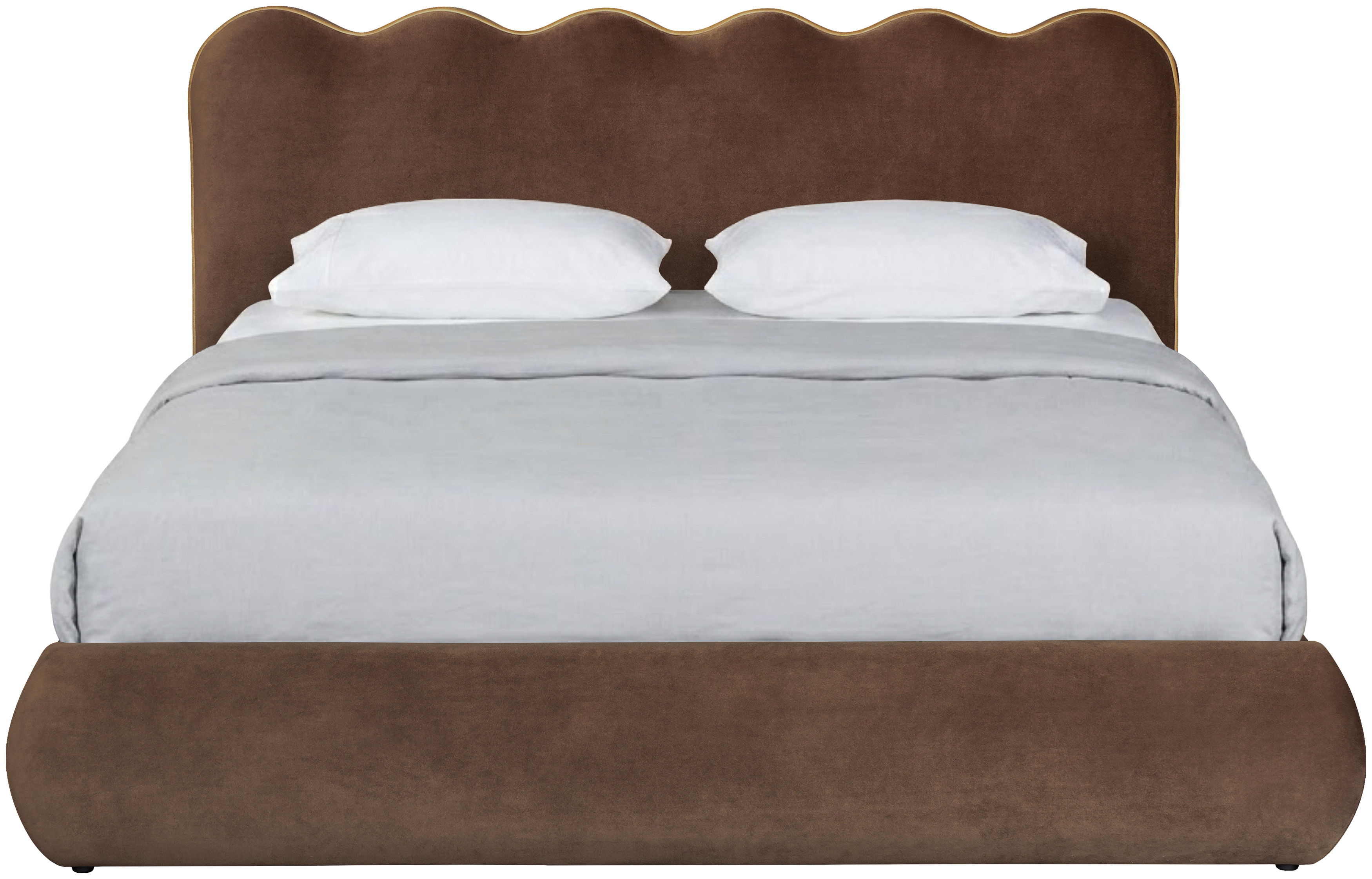 Tempo - Velvet Upholstered Full Bed - Brown