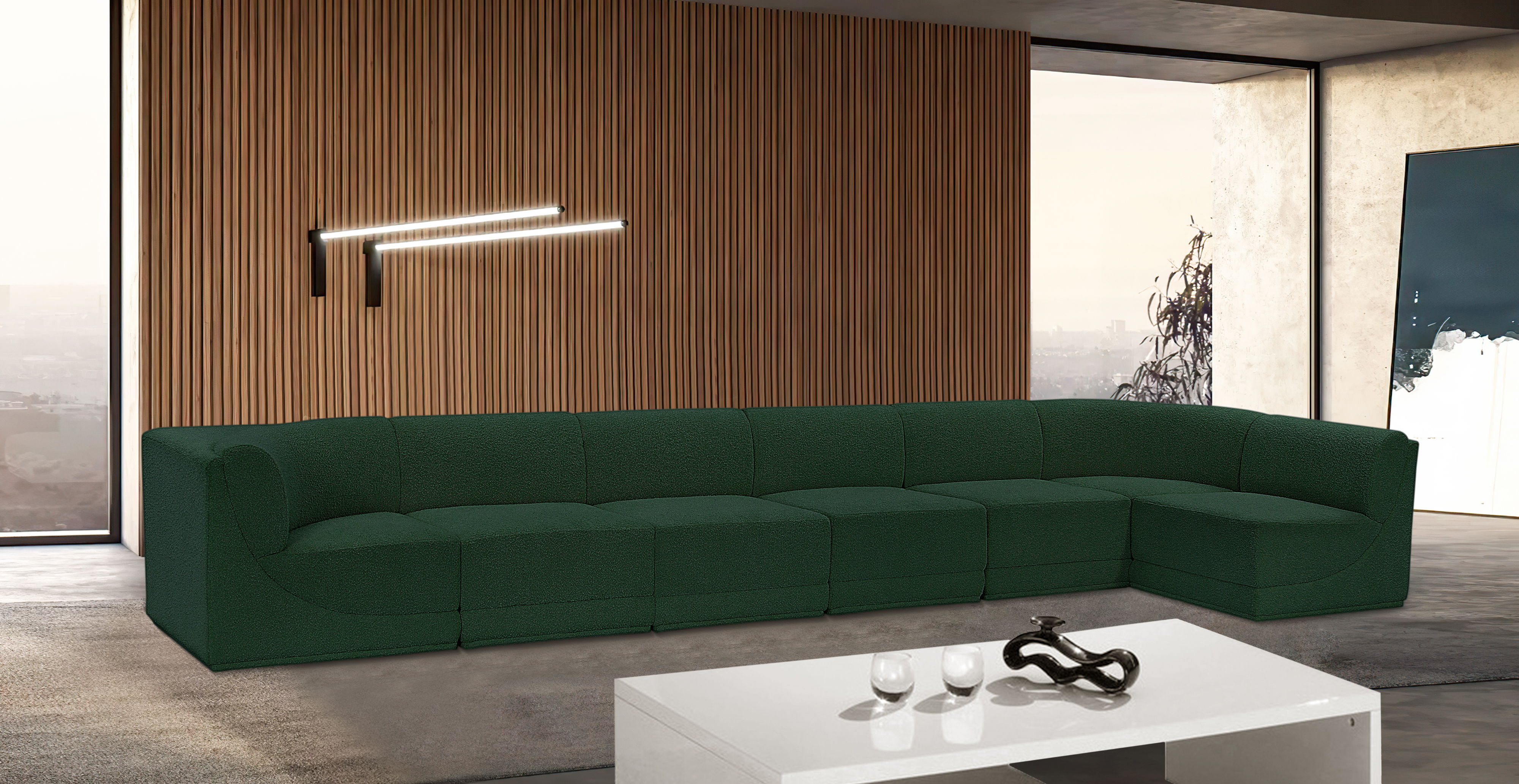 Ollie - 7 Piece Modular Sectional - Green