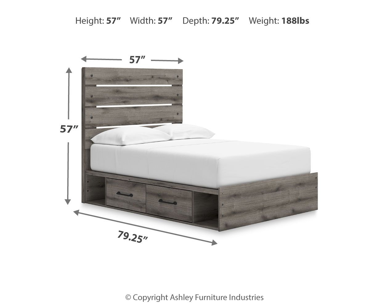 Ashley Furniture Graystorm - Full Panel Storage Bed - Brown Gray - Image 4