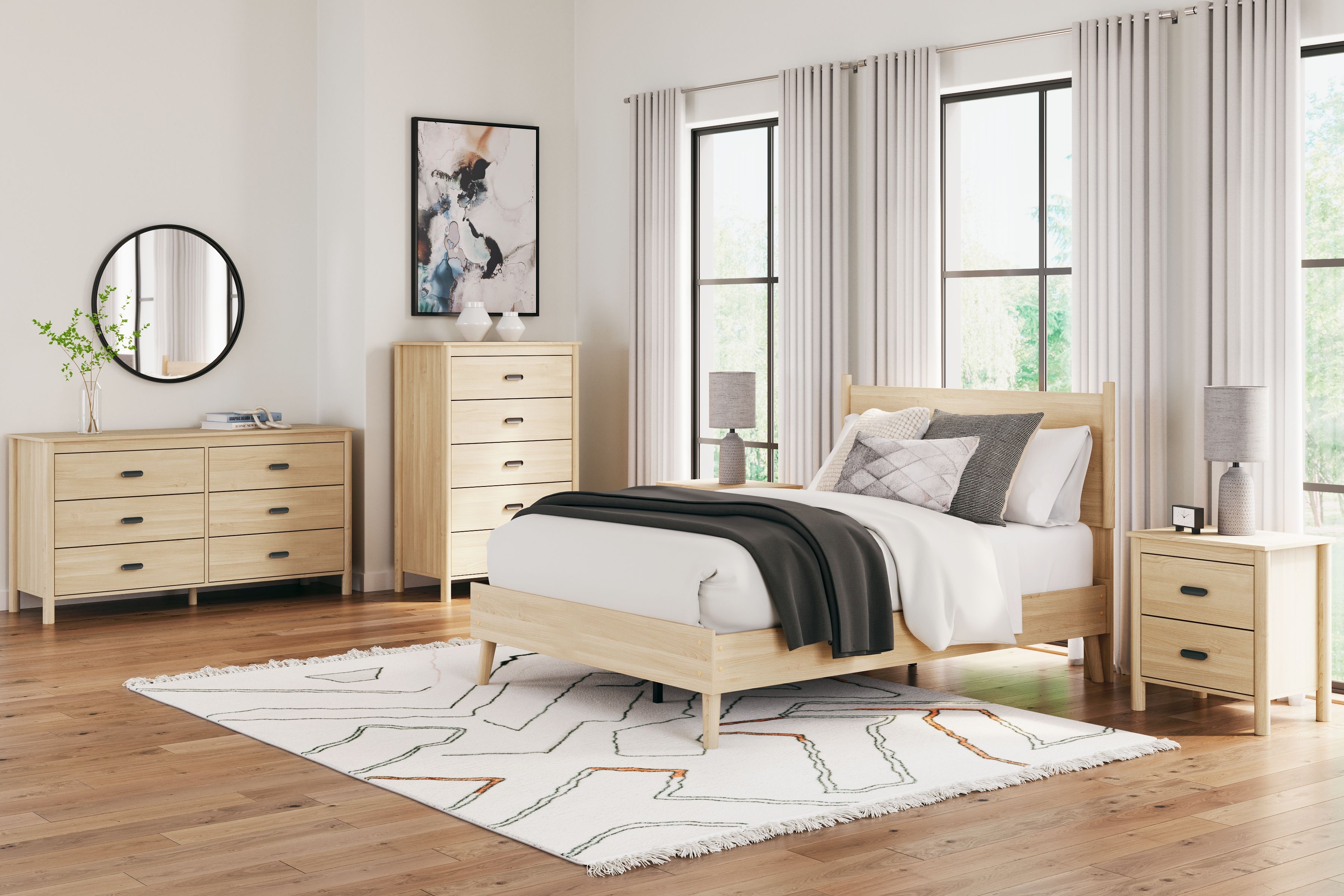Full · 3 Pc · Dresser, Full Platform Panel Bed