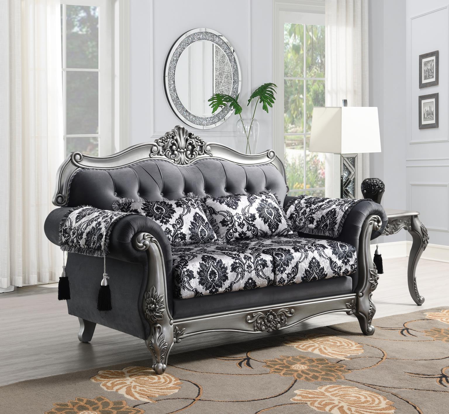U206 - 2 Piece Living Room Set (Sofa & Loveseat) - Gray
