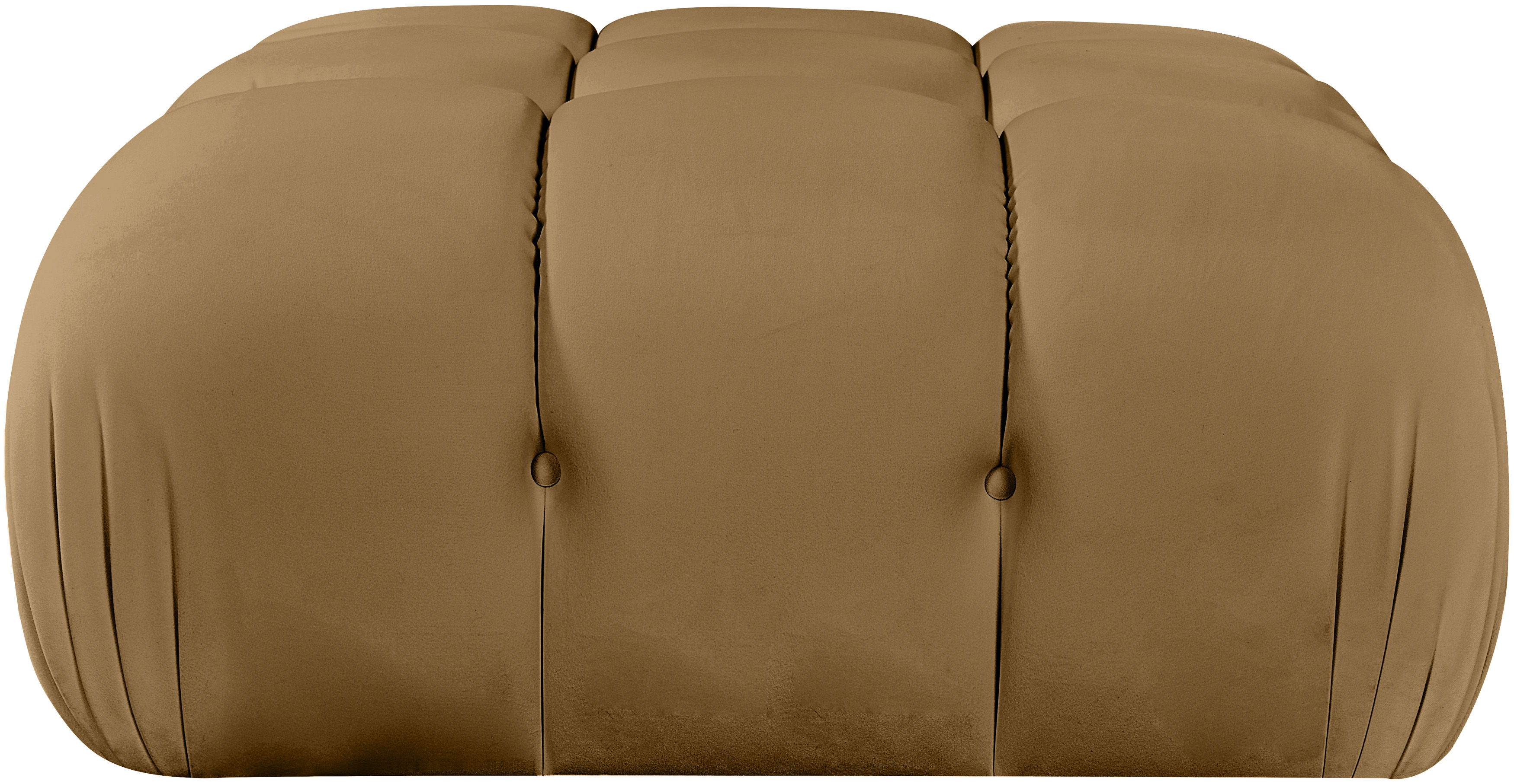 Orin - Velvet Performance Fabric Upholstered Modular Ottoman - Saddle