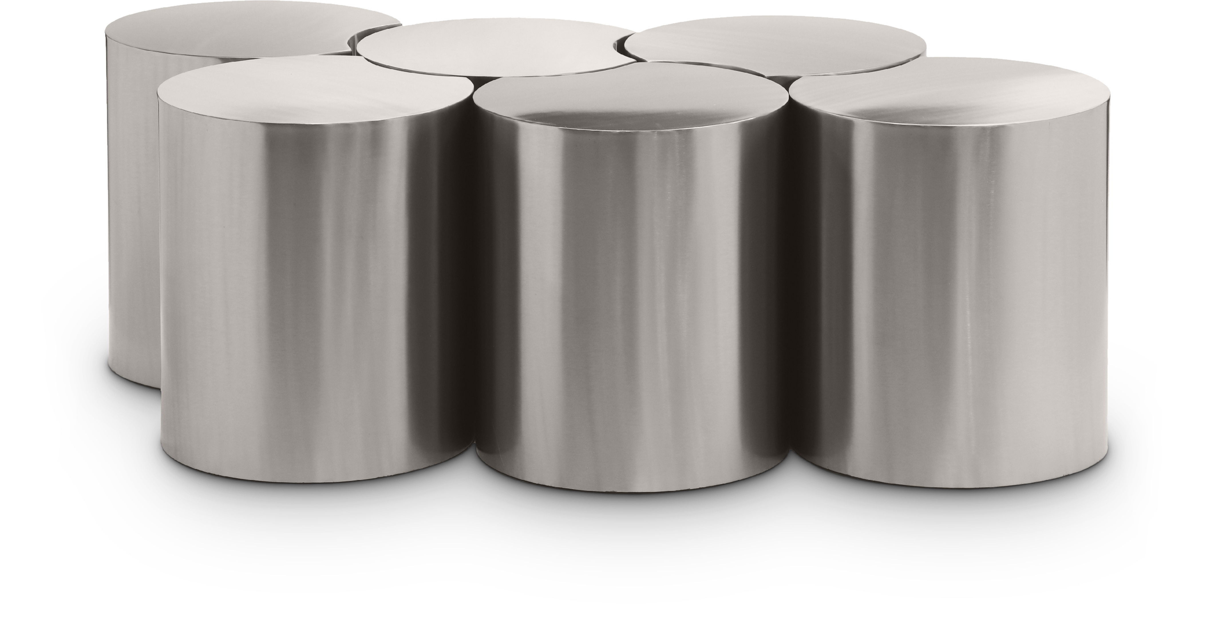 Dimple - 16" 6 Piece Modular Coffee Table - Silver
