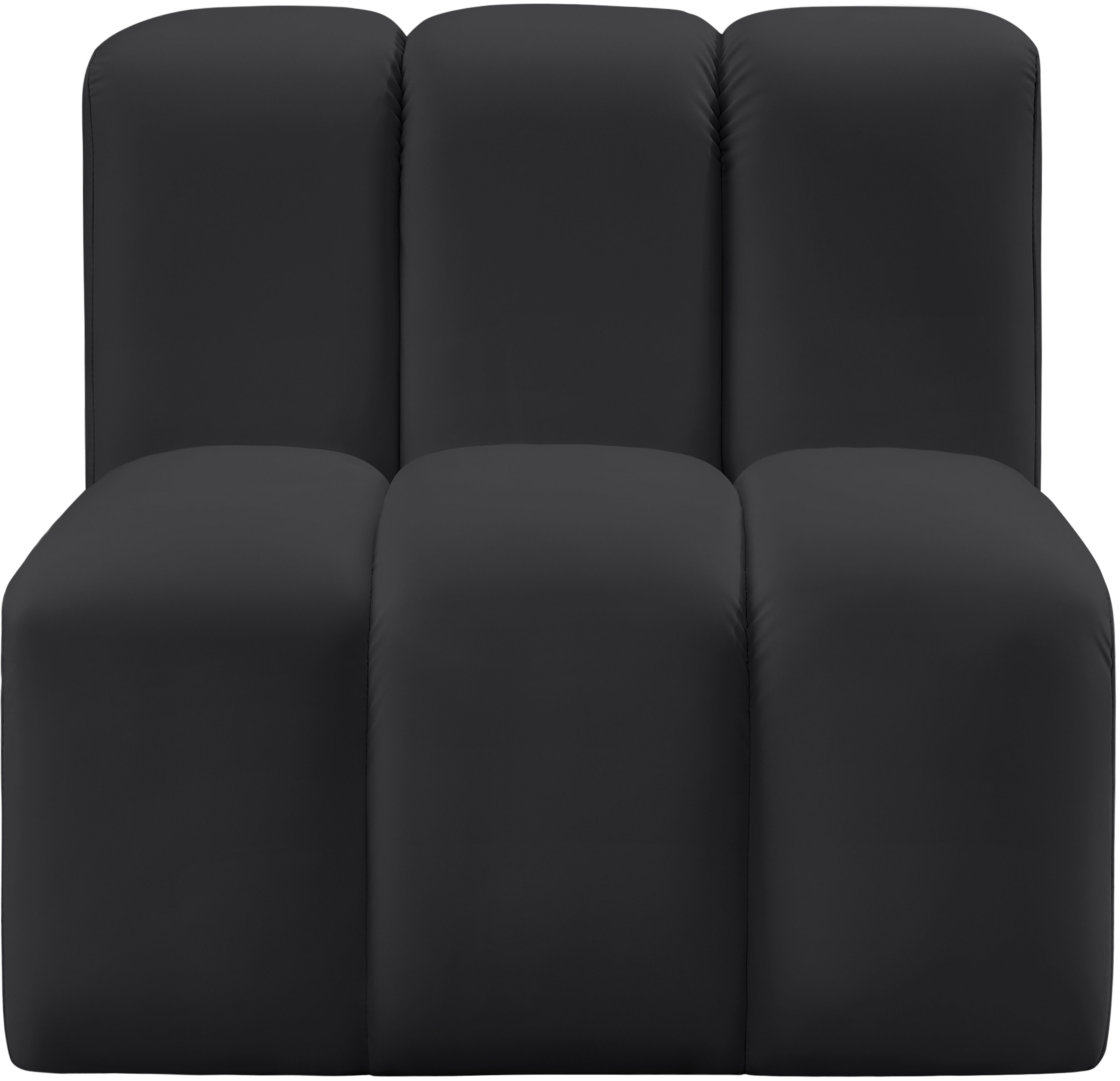 Arc - Faux Leather Straight Chair - Black