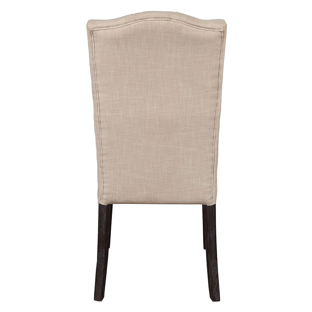 Gerardo - Side Chair (Set of 2) - Beige Linen & Weathered Espresso, beige, view 4