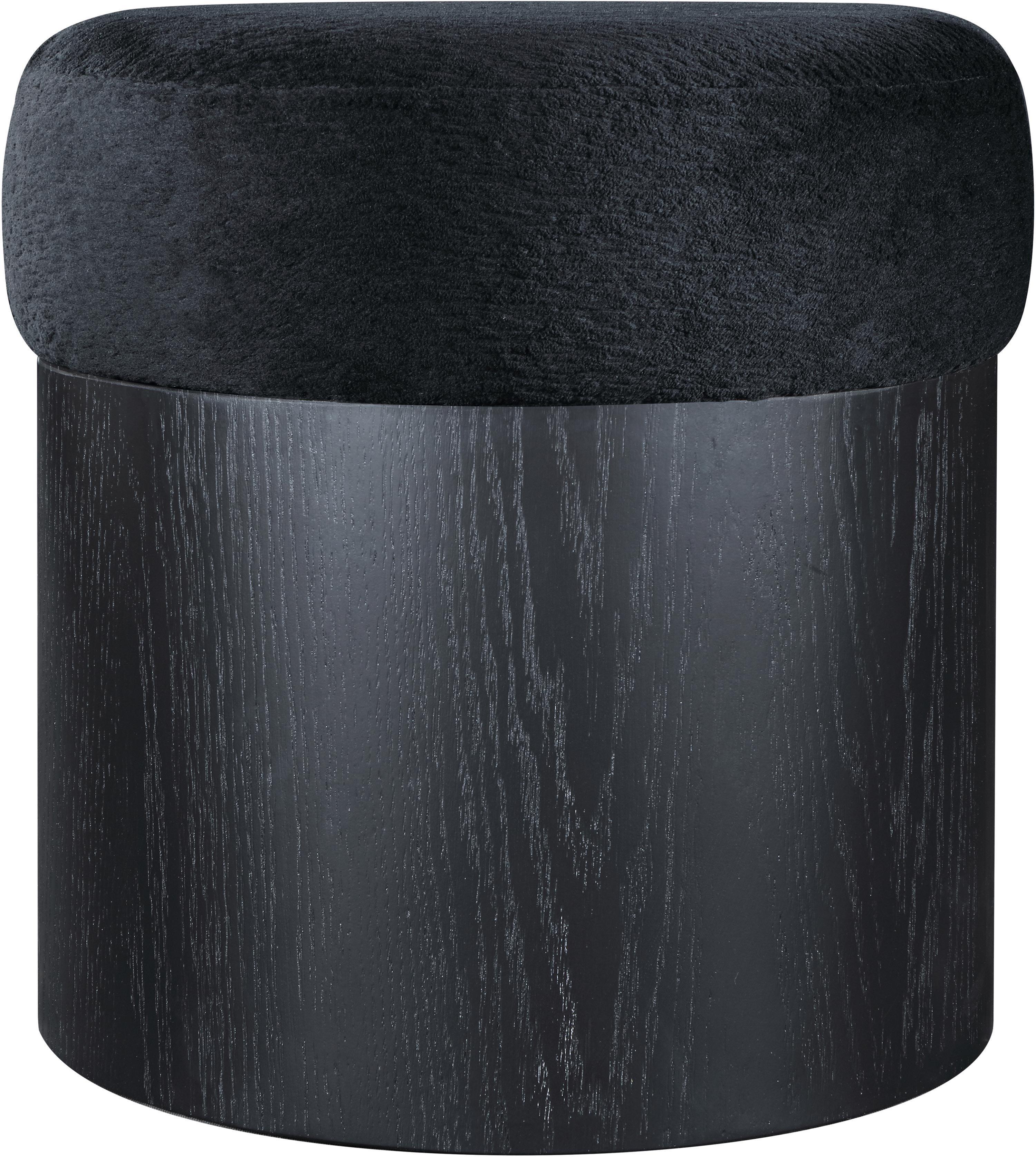 Nimes - Ottoman / Stool With Black Base - Black