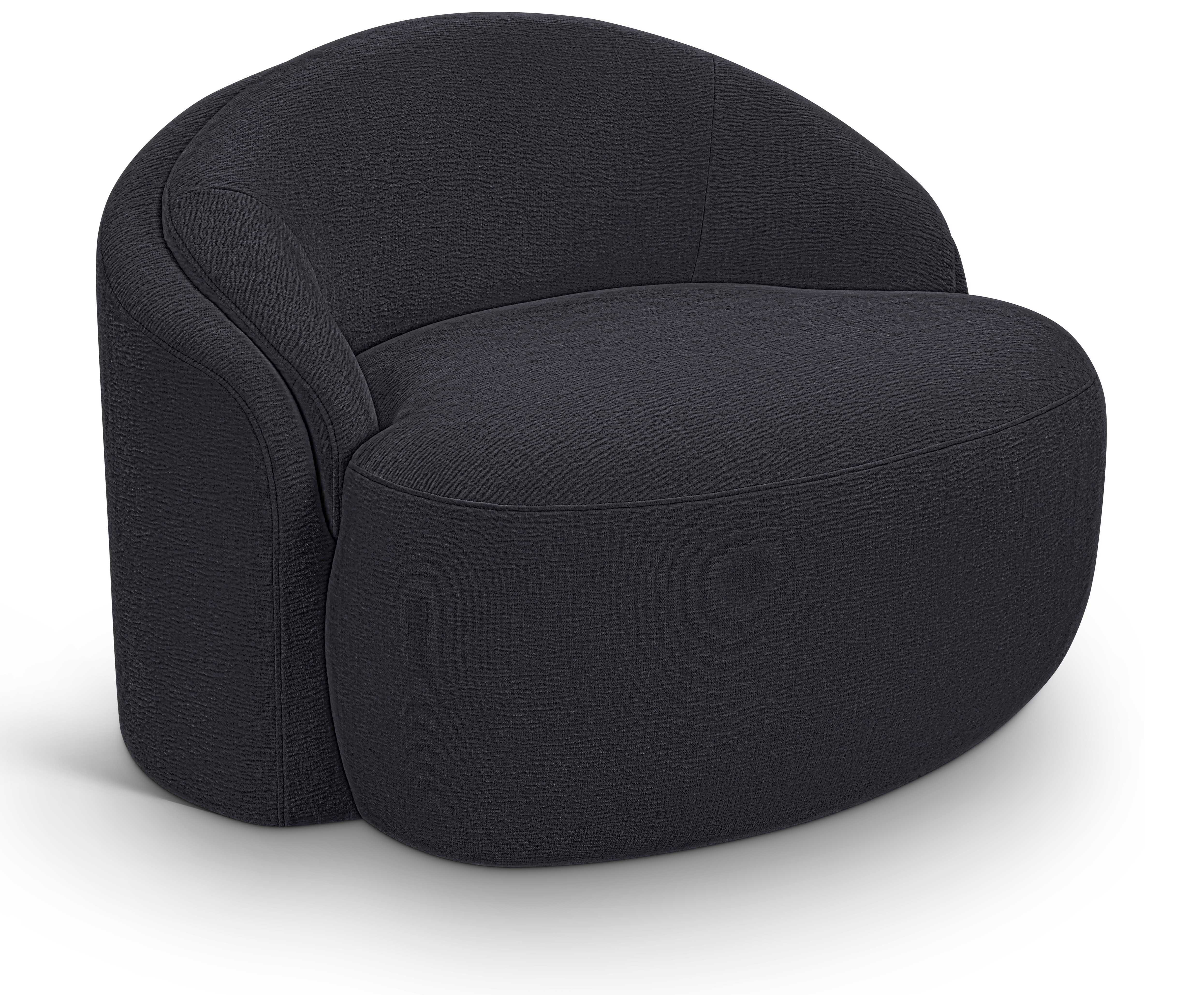 Caspian - Chenille Fabric Upholstered Chair - Black