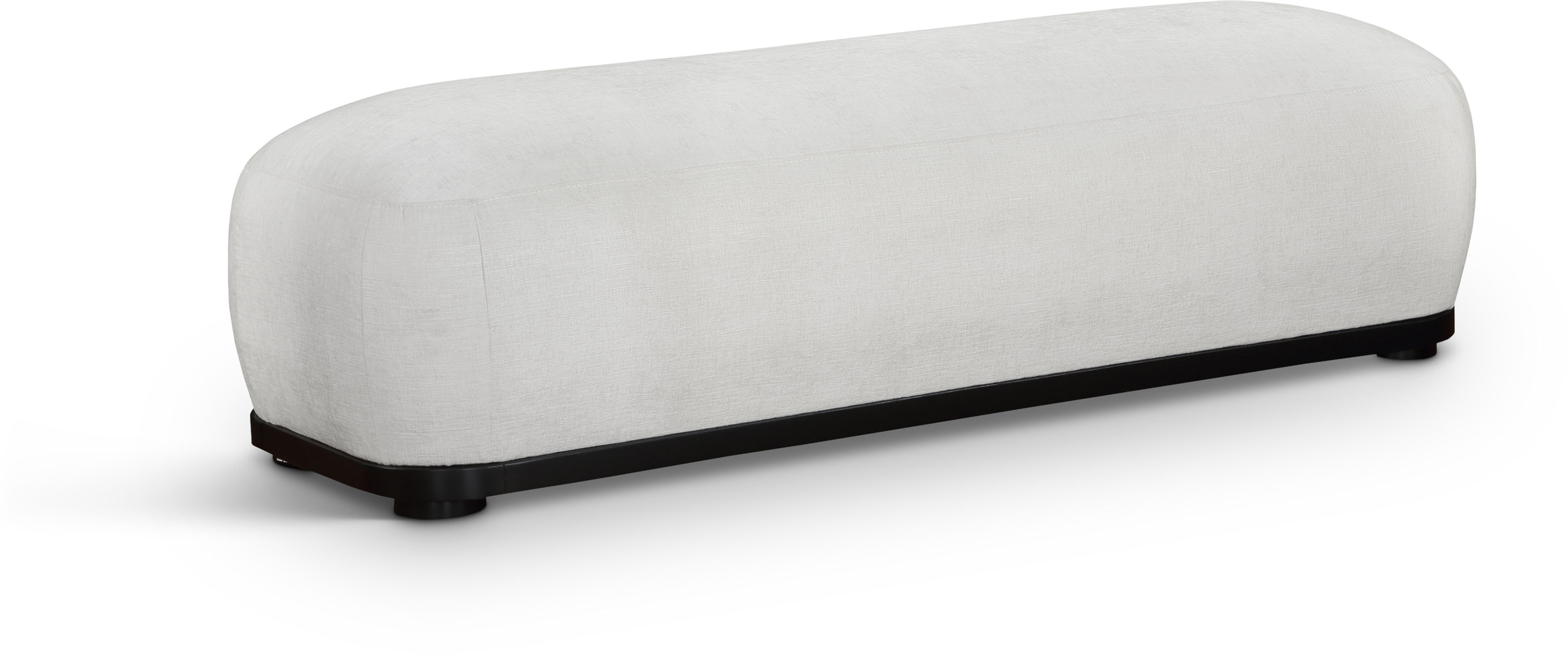 Calum - Bench With Black Frame - Cream