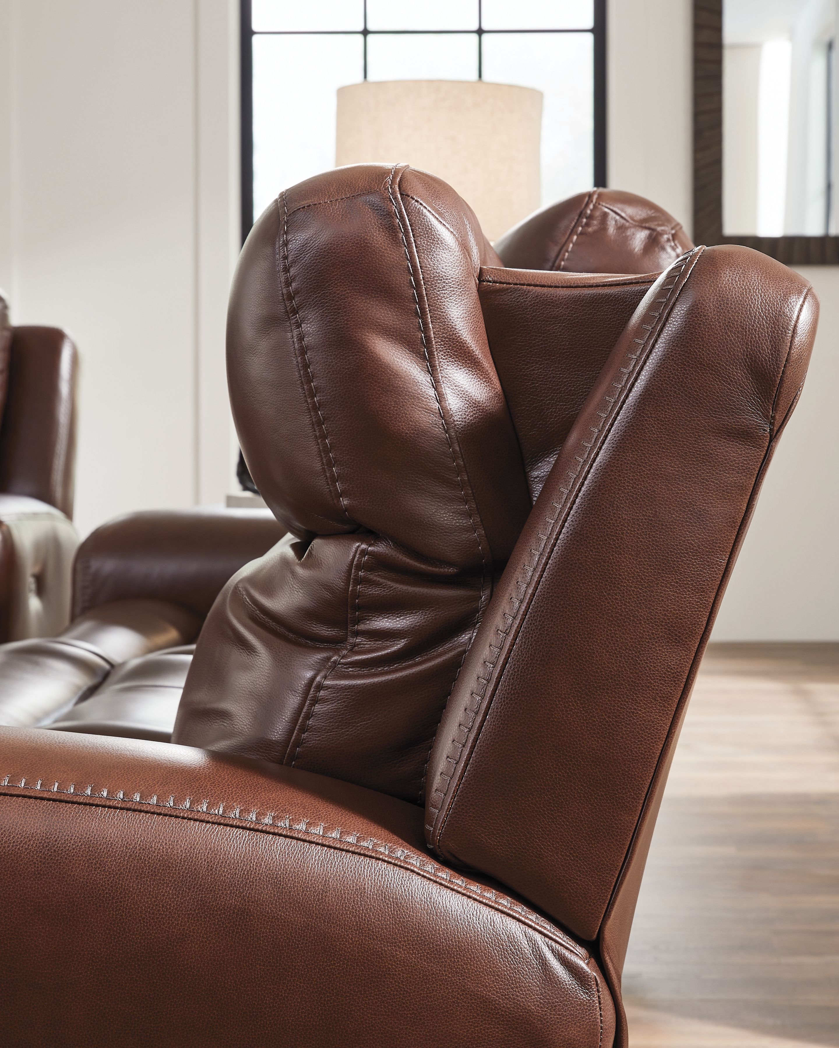 Ashley Furniture Bexhurst - Power Reclining Sofa With Adjustable Headrest - Mahogany - Image 5