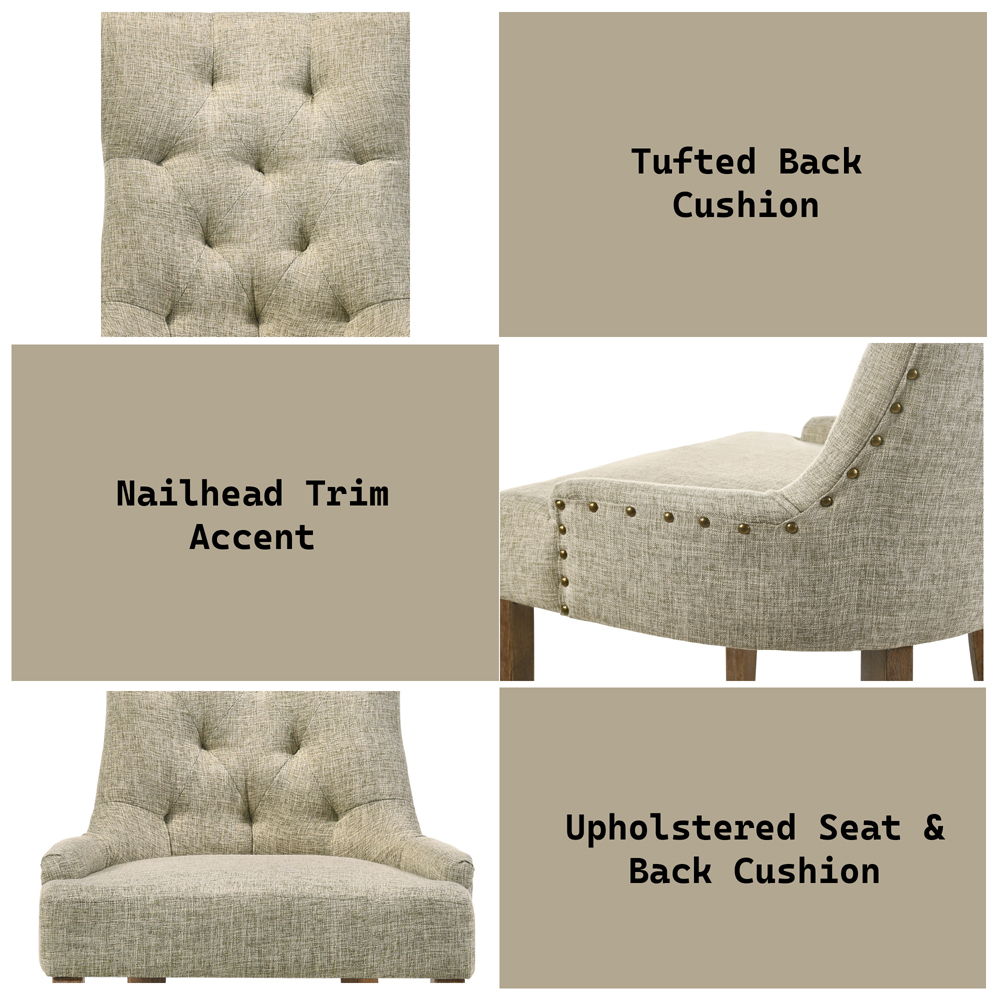 Yotam - Side Chair (Set of 2) - Beige Fabric & Salvaged Oak, beige, view 7