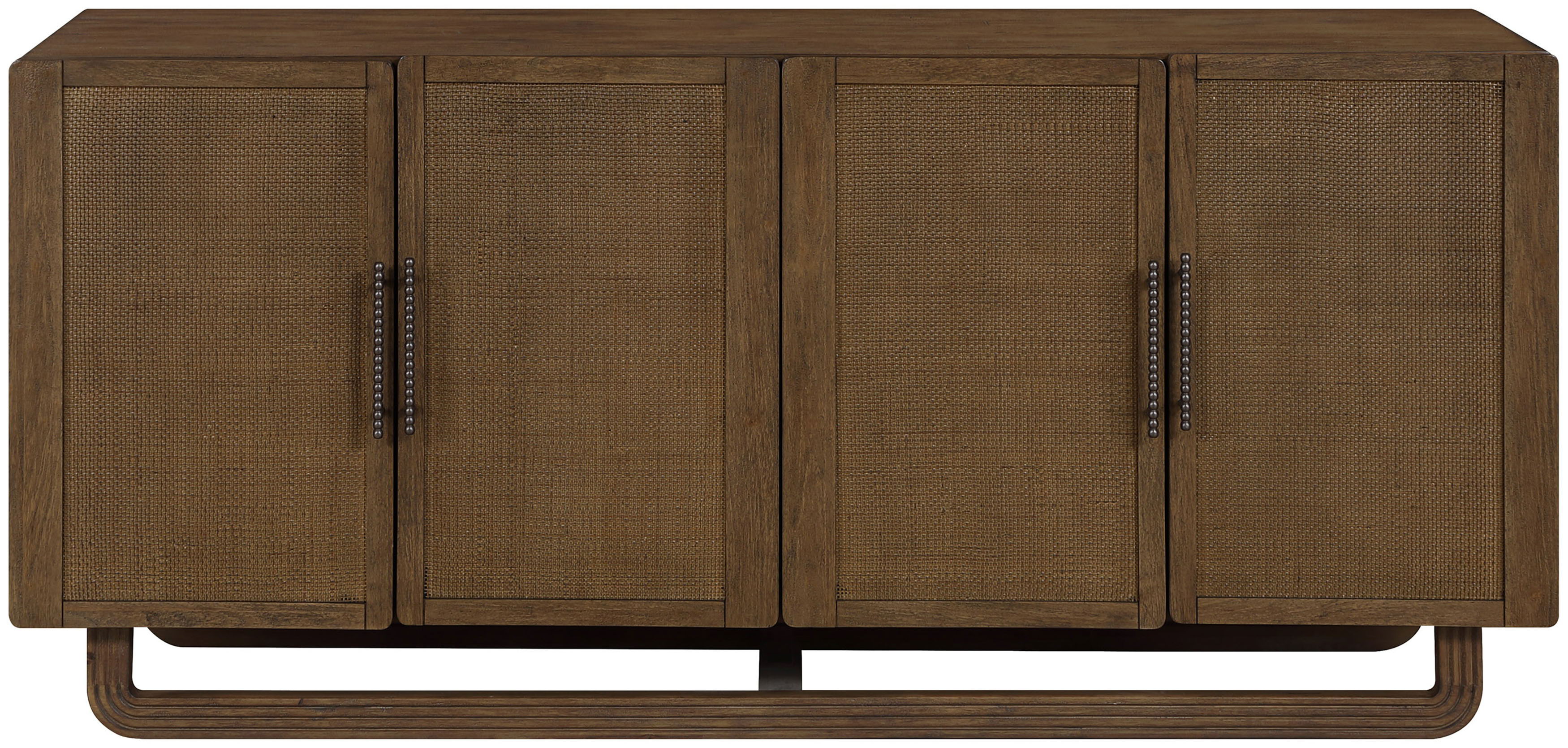 Sova - Solid Wood, Oak Veneer And Stainless Steel Sideboard/Buffet - Brown