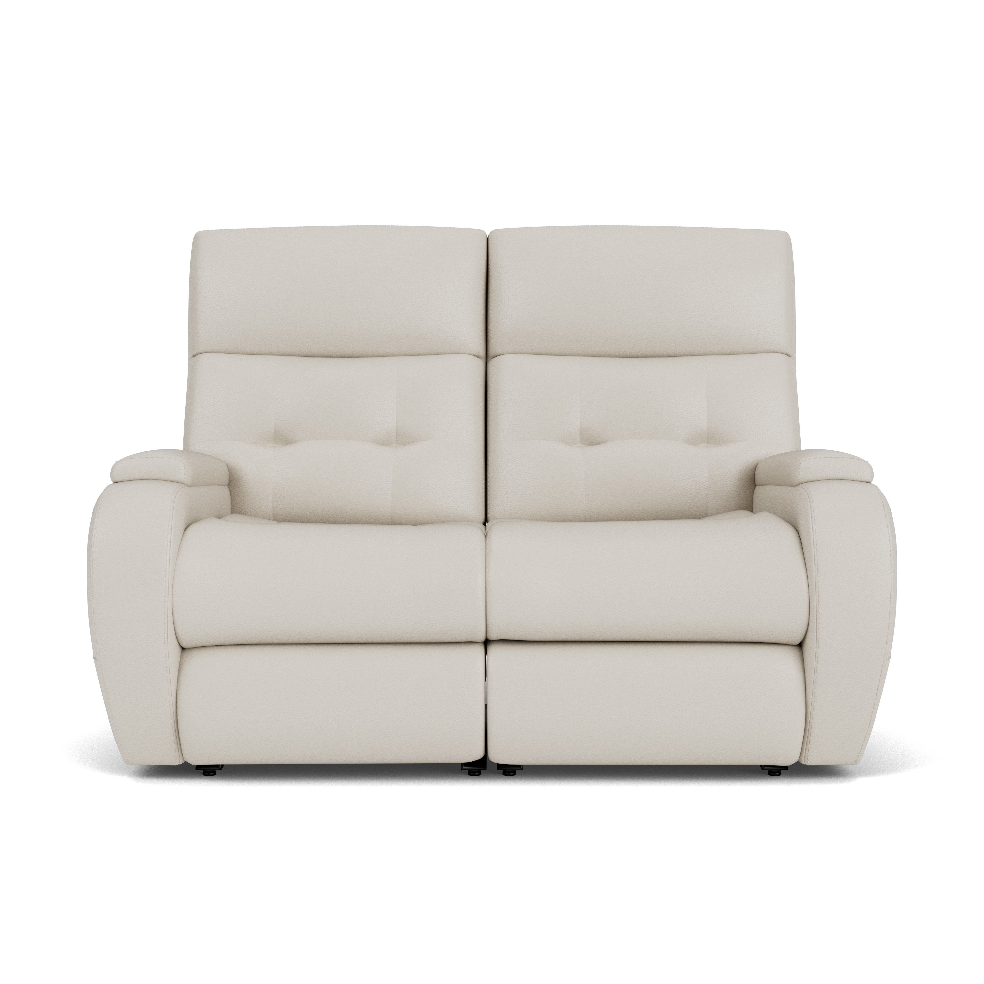 Strait - Leather Power Reclining Loveseat With Power Headrests, white, view 3