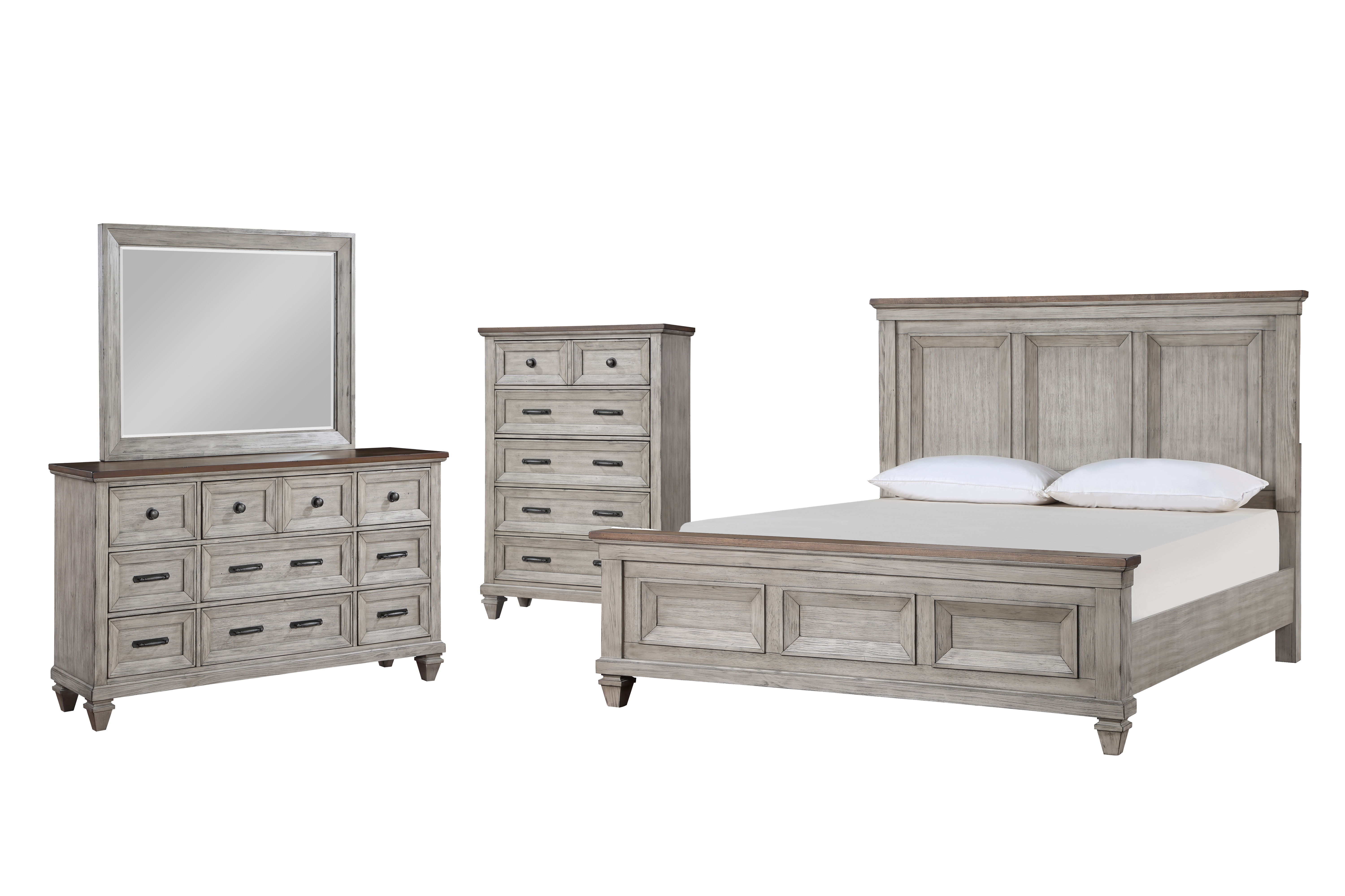 Queen · 4 Pc · Bed & Dresser & Mirror & Chest