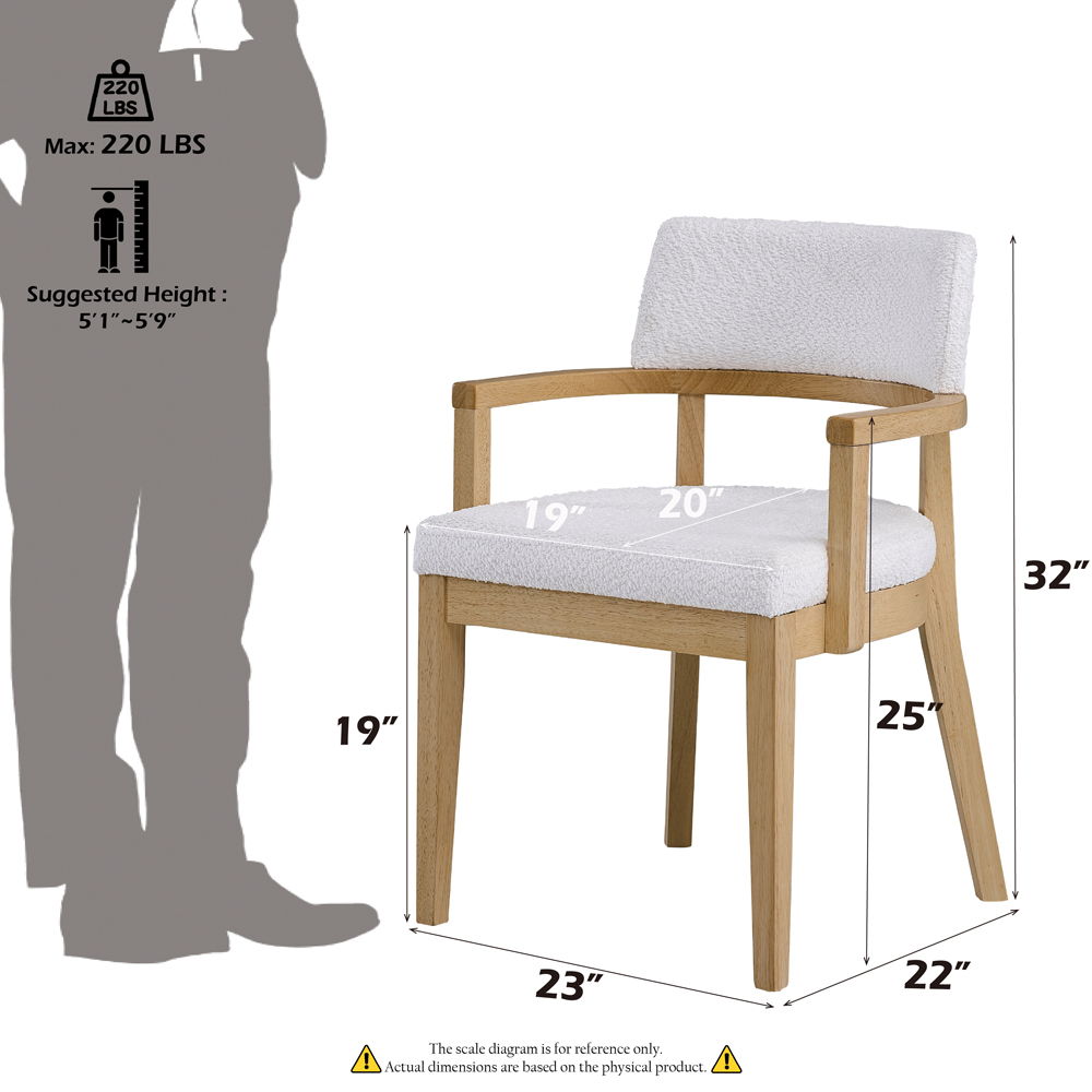 Kasem - Arm Chair (Set of 2) - Gorge Fabric & Oak, light brown, view 6