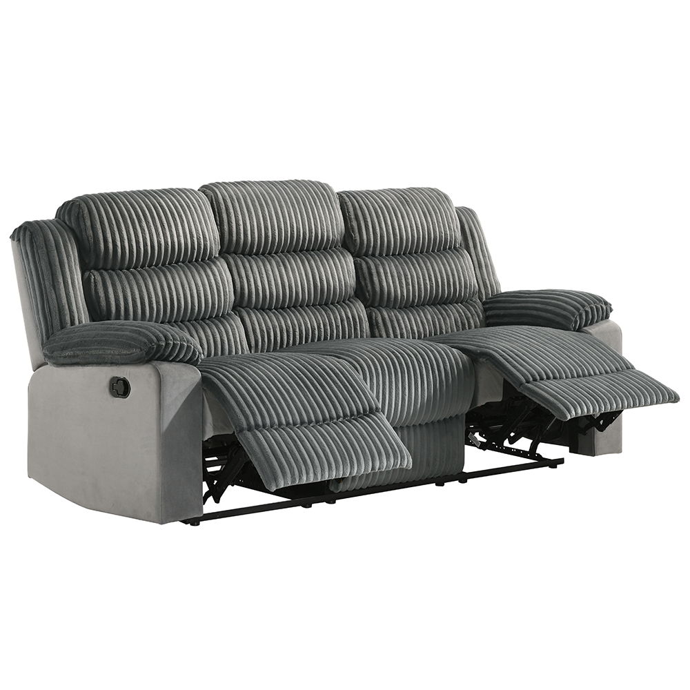 Lesley - Motion Sofa - Gray Corduroy & Velvet, dark gray, view 2