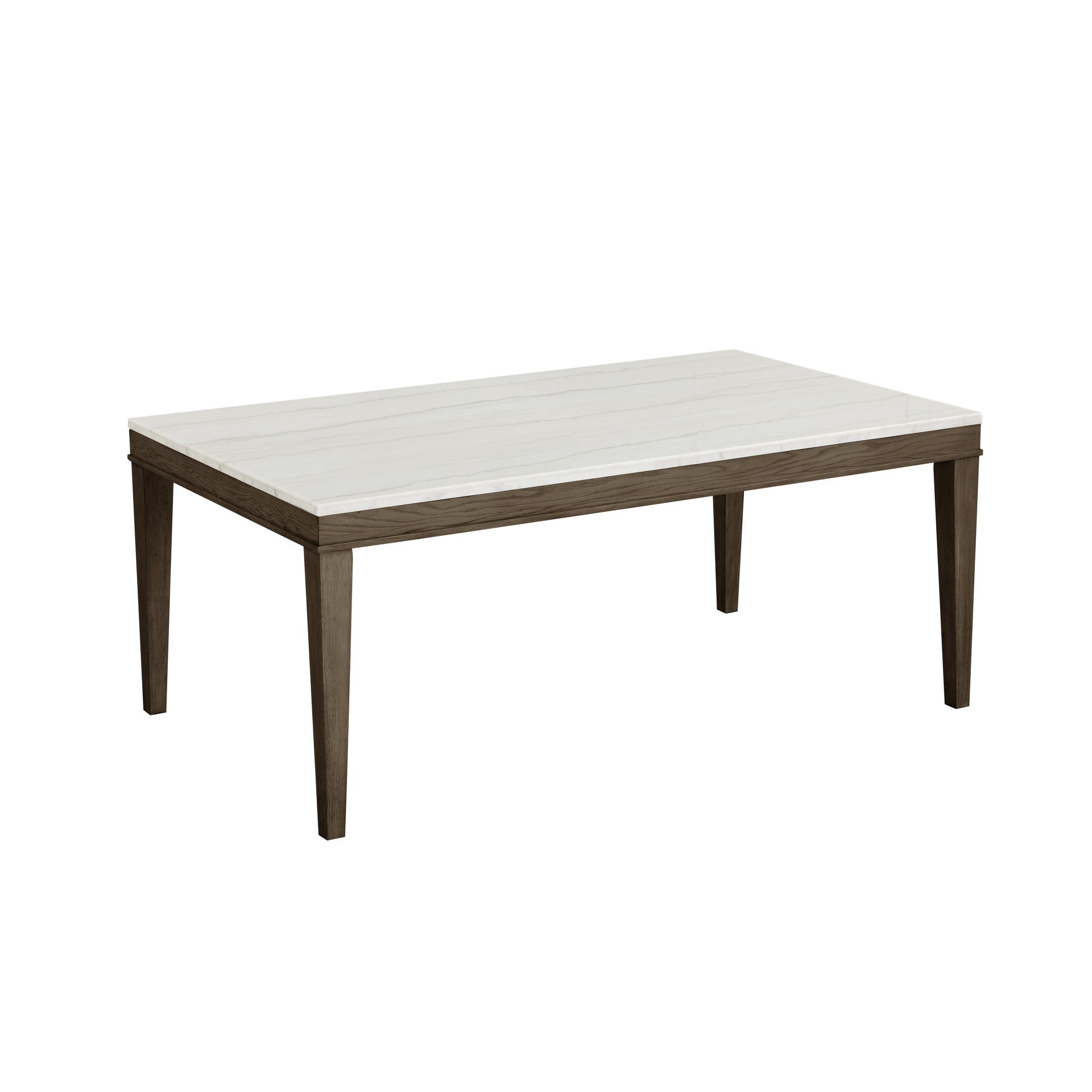 Essence - 70" Rectangle Dining Table With Marble Top - Brown, dark brown