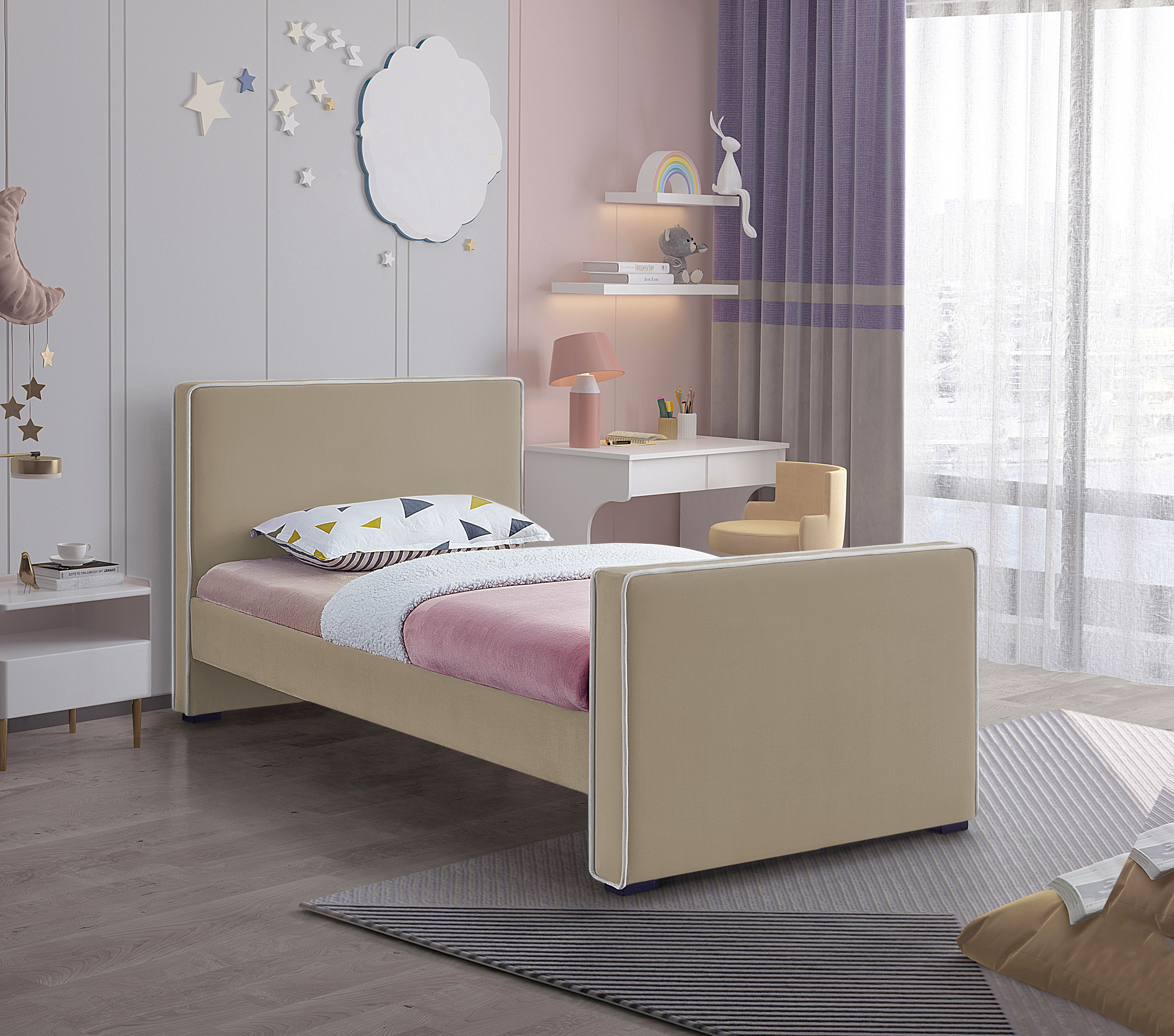 Dillard - Twin Bed - Beige