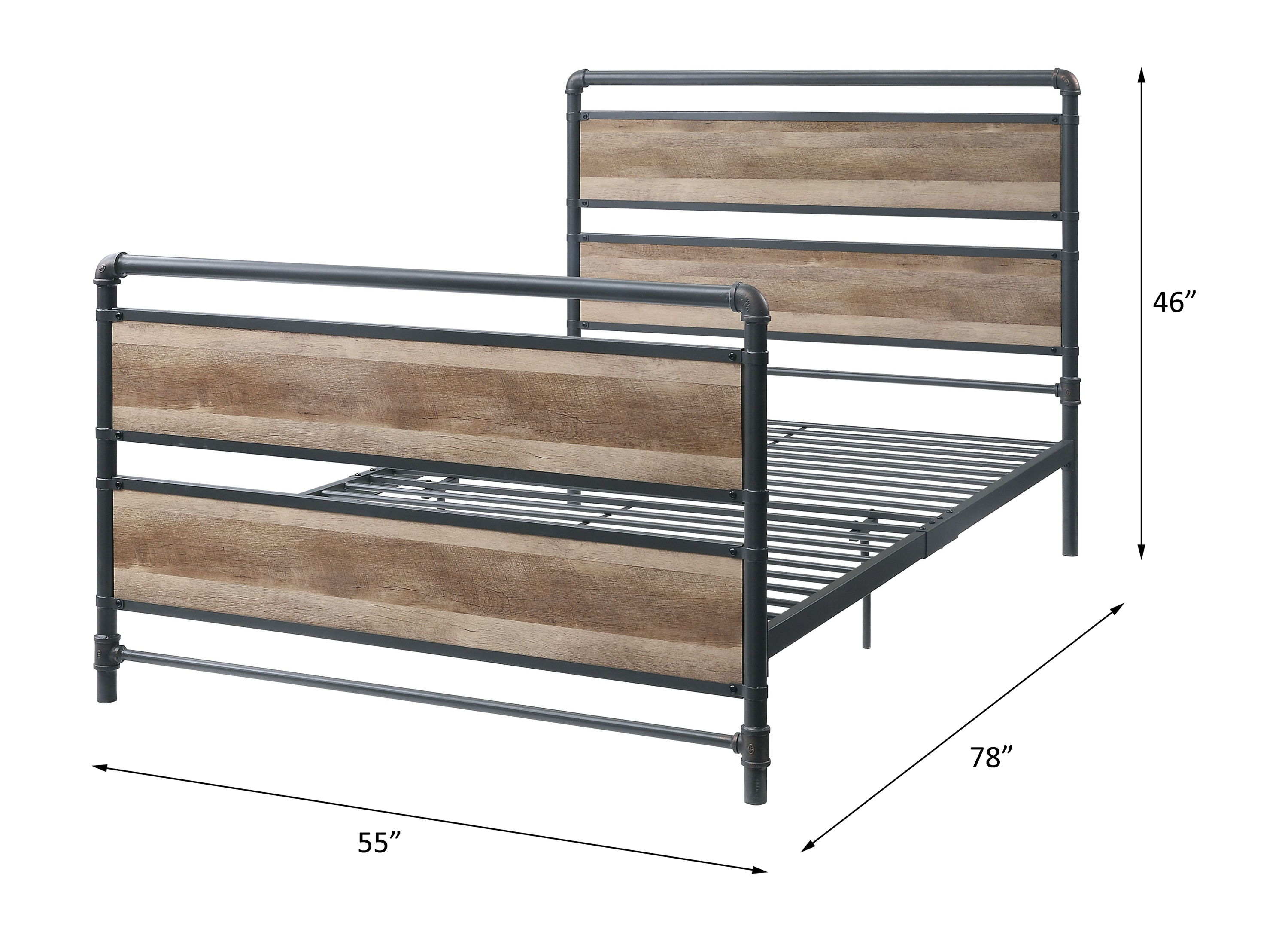 Brantley - Full Bed - Antique Oak & Sandy Gray, light brown, view 4