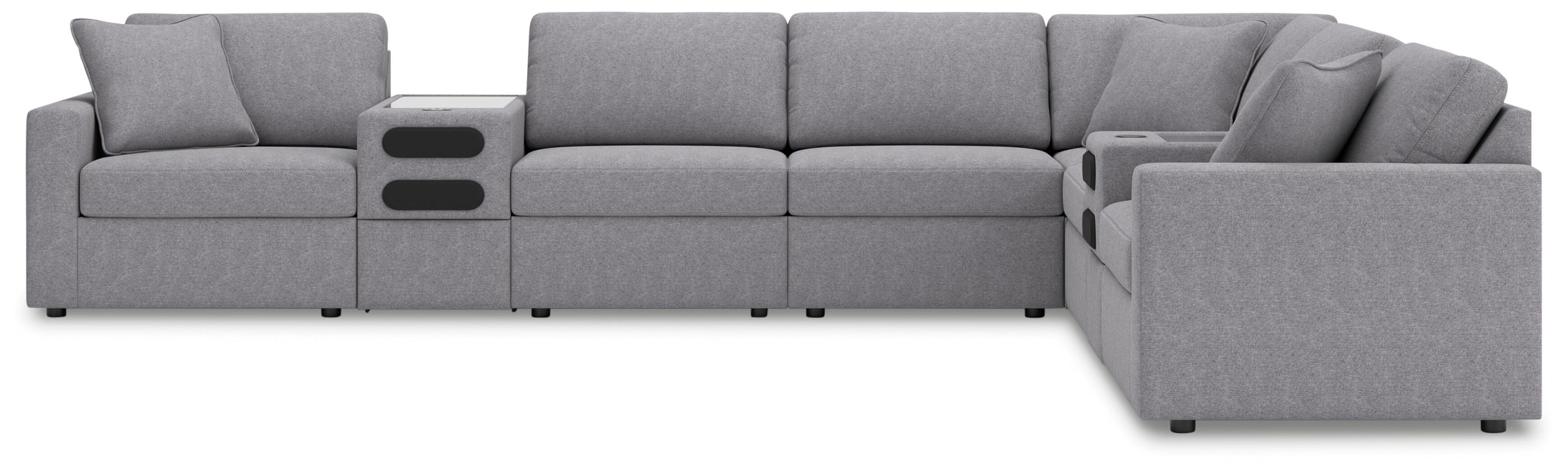 Ashley Furniture Modmax - 8-Piece Sectional With 2 Audio System Consoles And 3 Armless Chairs - Granite - Image 5