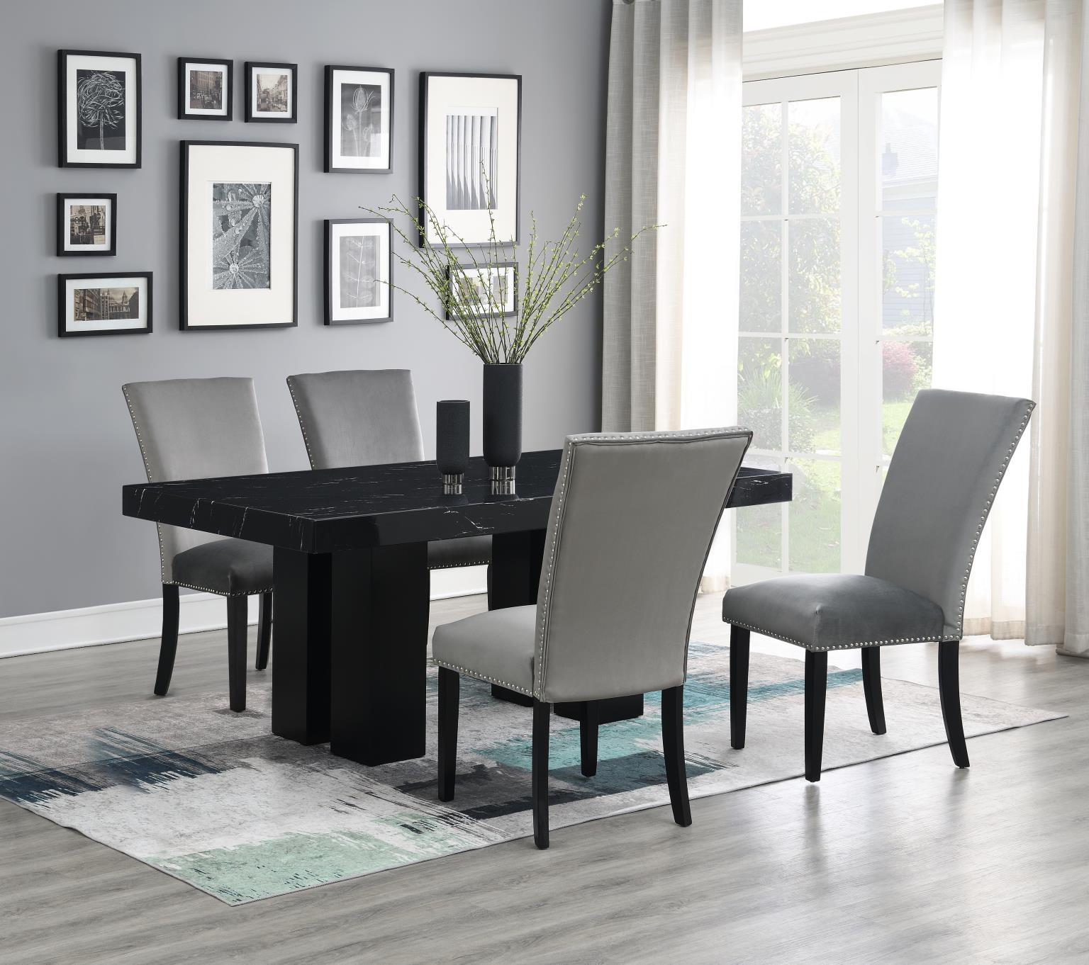 D133 - 5 Piece Dining Room Set (Table, 4 Chairs) - Gray