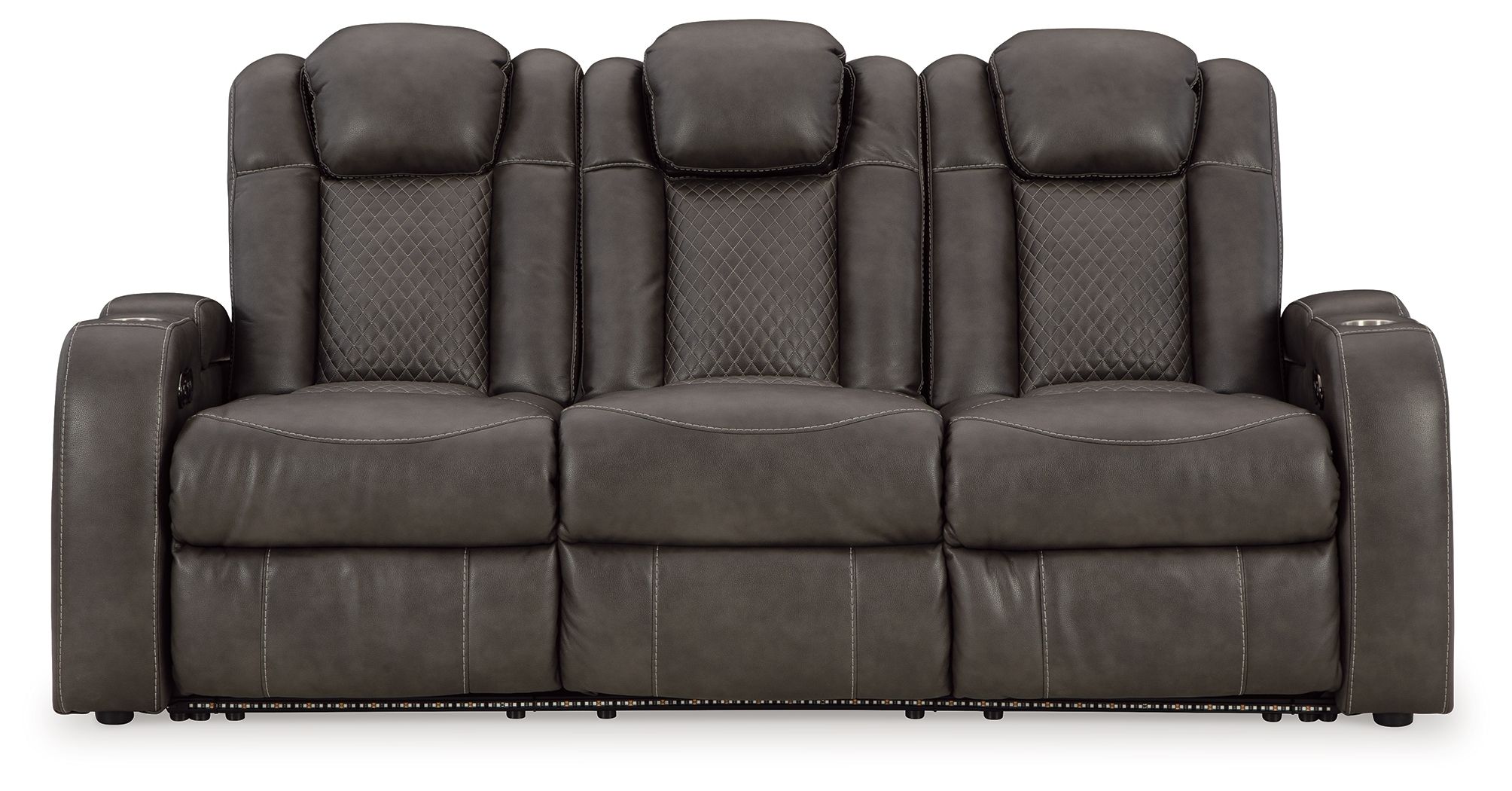 Ashley Furniture Fyne-Dyme - Power Reclining Sofa With Adj Headrest - Shadow - Image 4