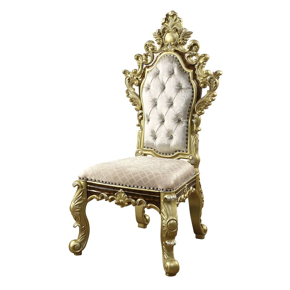 Desiderius - Side Chair (Set of 2) - Antique Gold & Hand-Painted Brown, gold, view 2