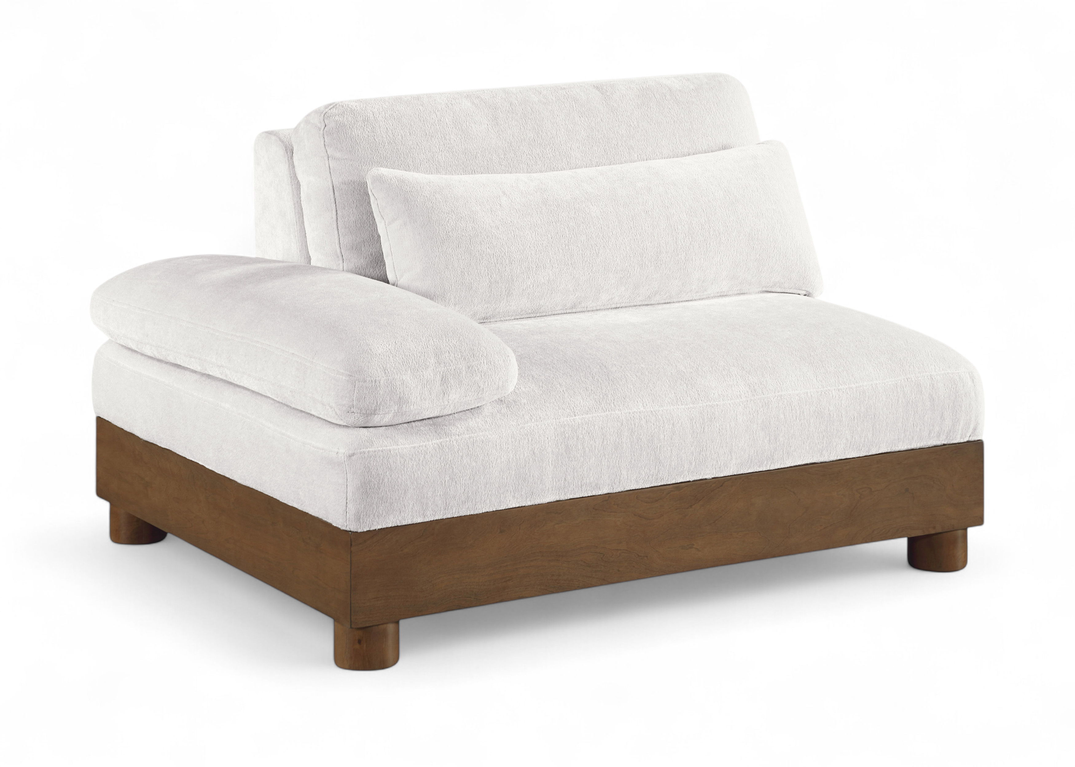 Chenille Fabric Upholstered Modular Left Arm Chair