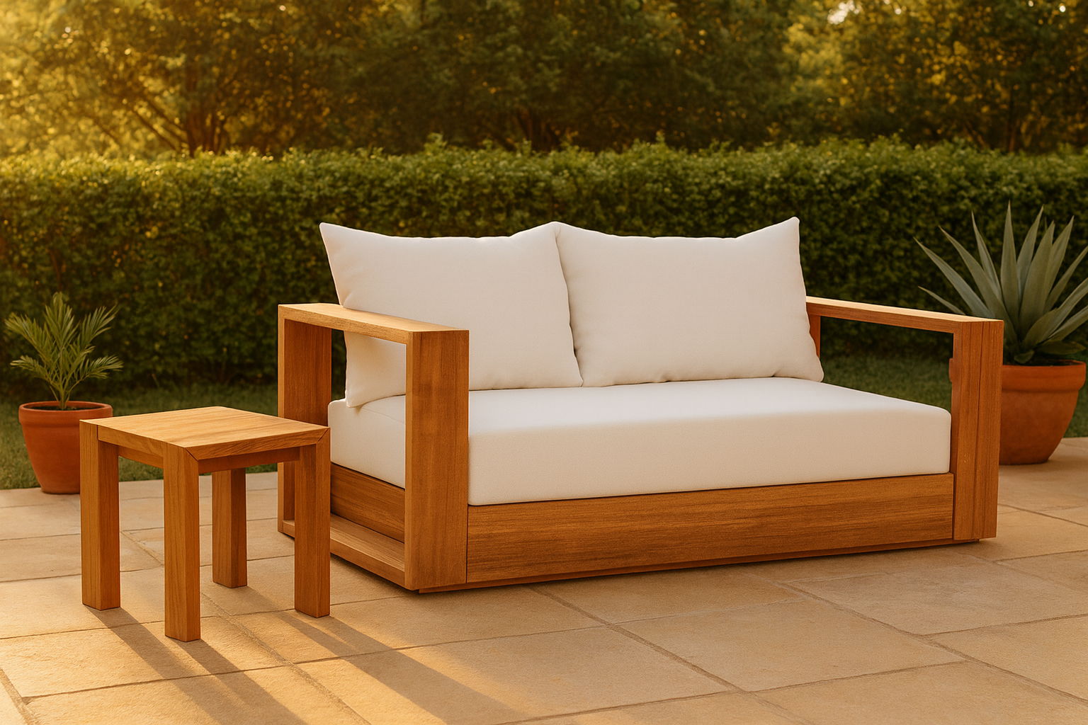 Tulum - Water Resistant Outdoor Loveseat - Off White