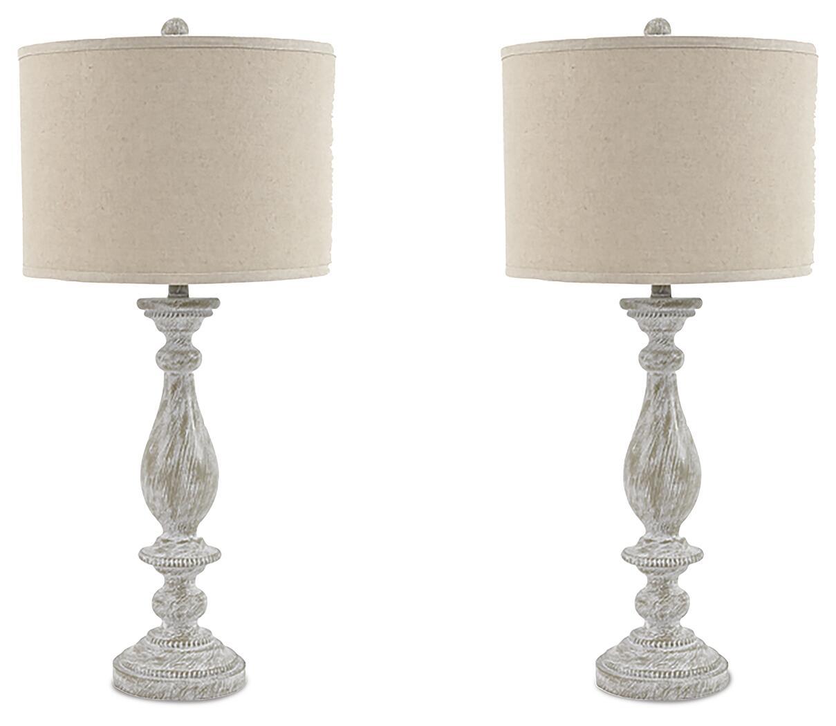 Bernadate – Poly Table Lamp (Set of 2) – Whitewash
