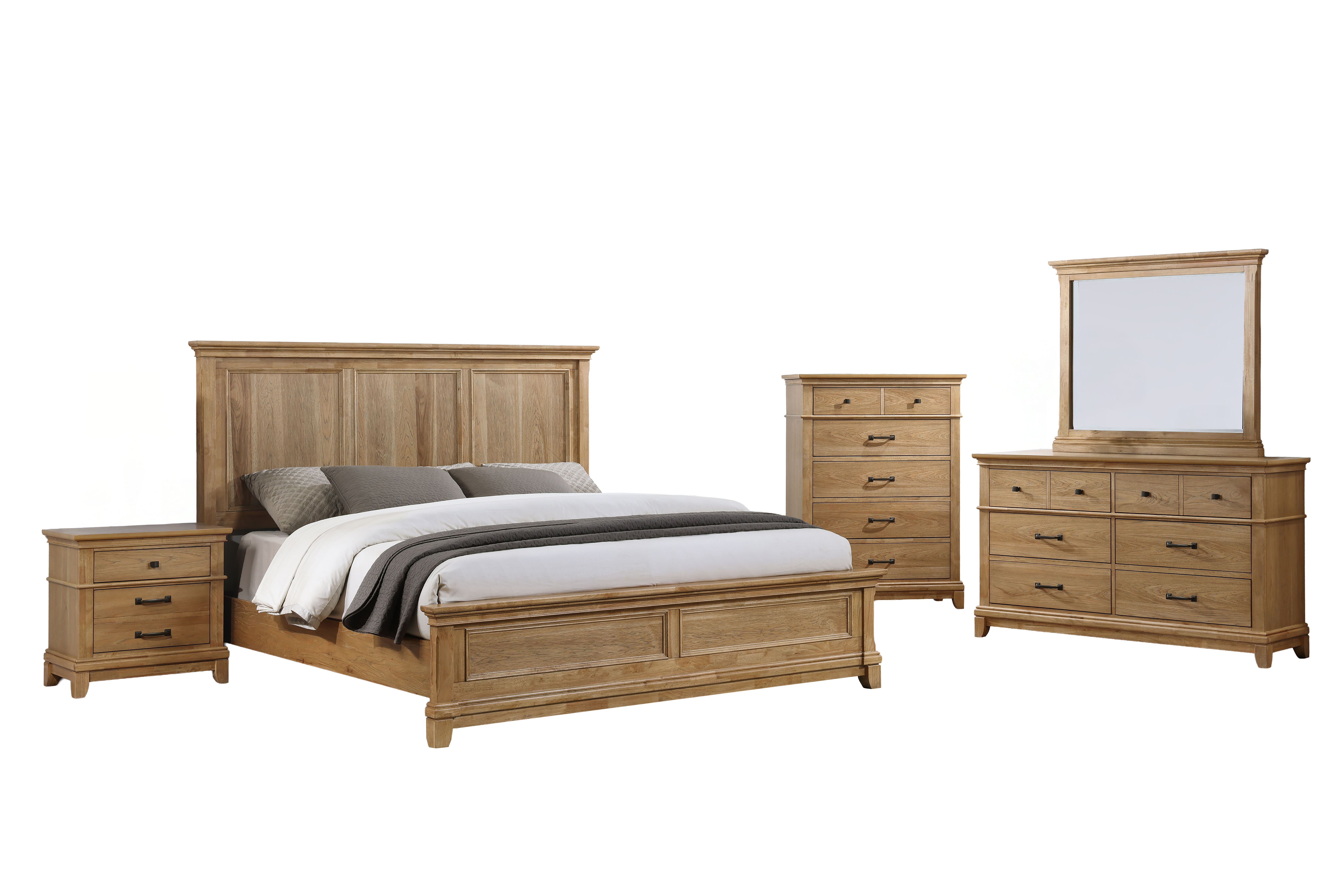 King · 5 Pc · Bed, Dresser, Mirror, Chest, Nightstand