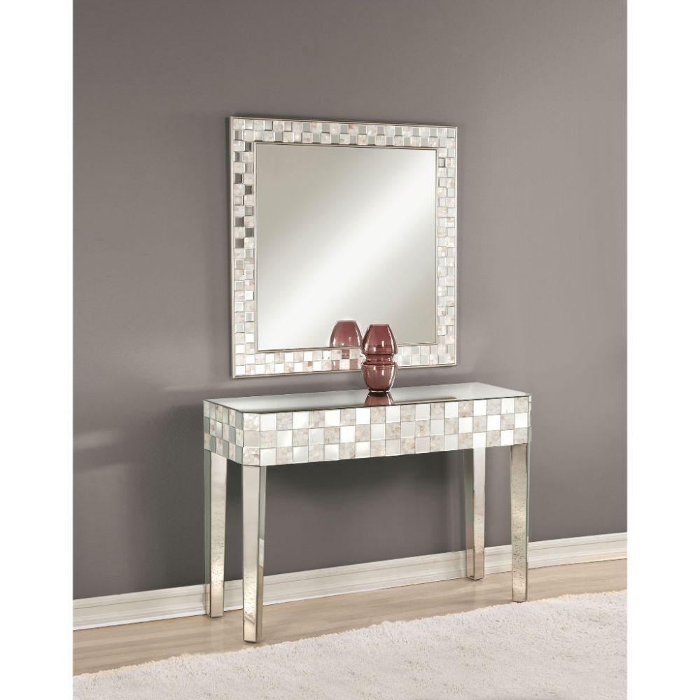 Nasa - Console Table - Mirrored & Mother of Pearl, silver