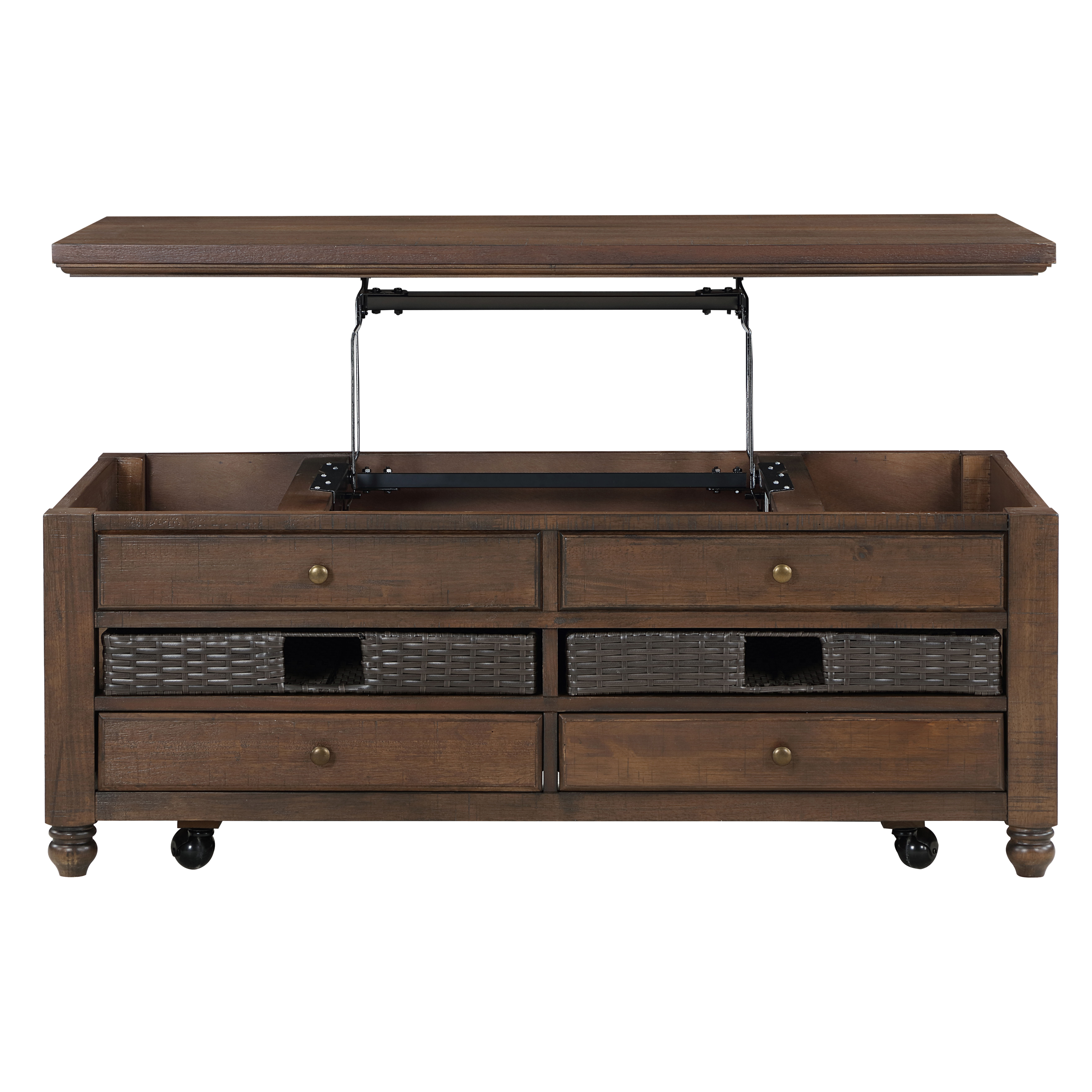 Oliver - 4 Piece Lift-Top Table Set - Brown